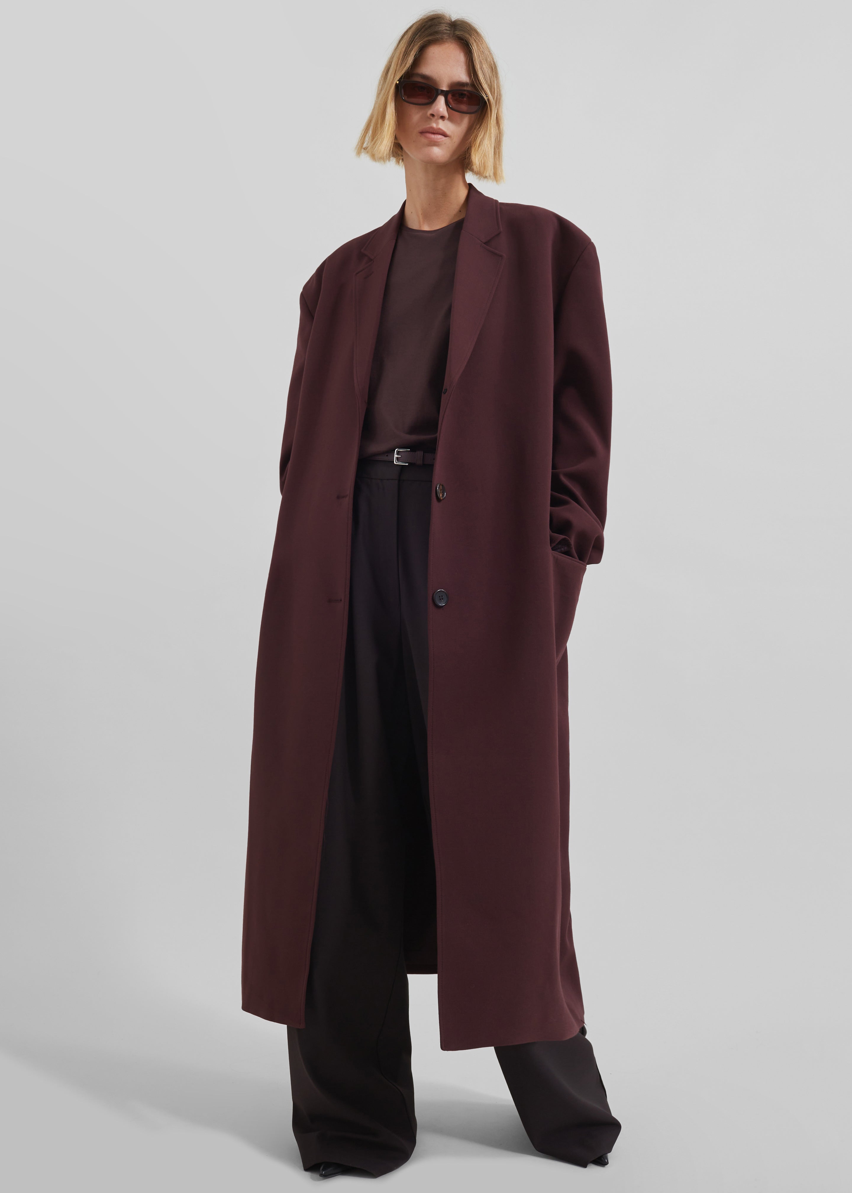 Hampton Long Coat - Burgundy - 2