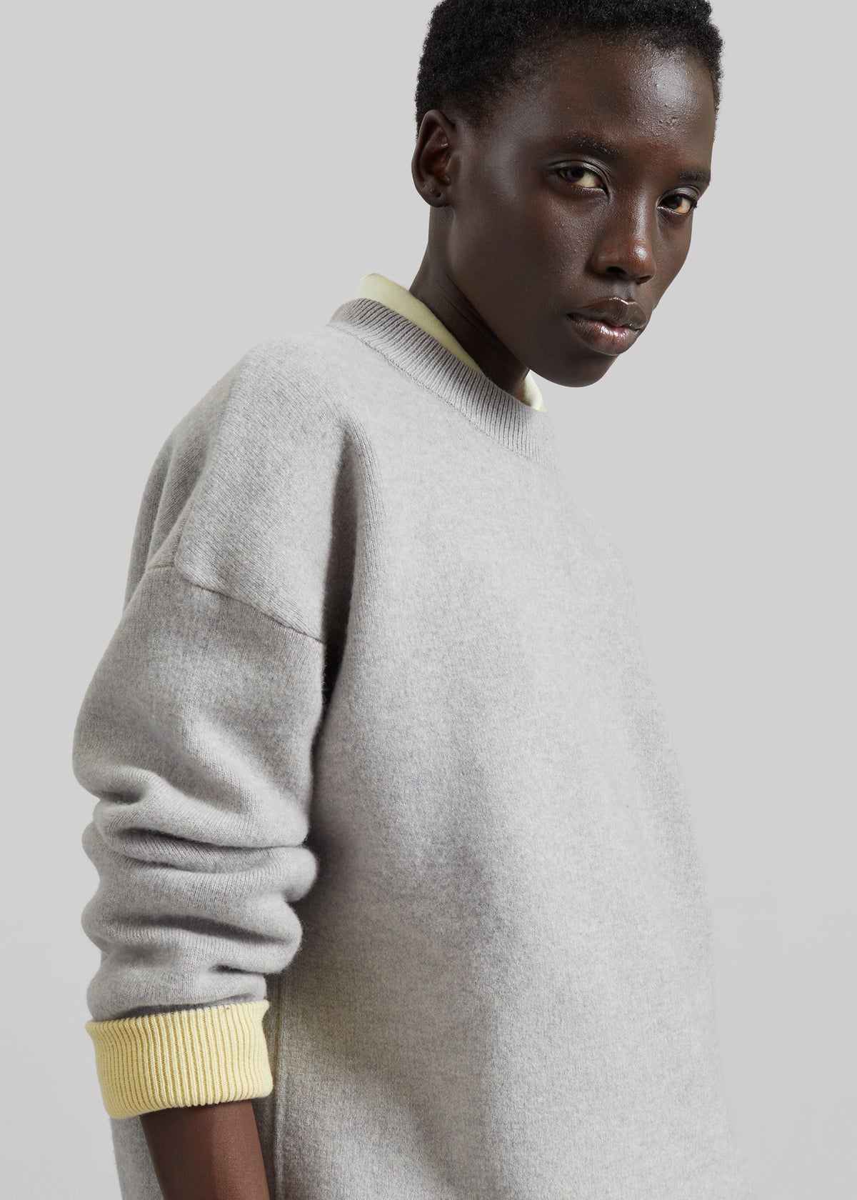 Hana Wool Sweater - Light Grey
