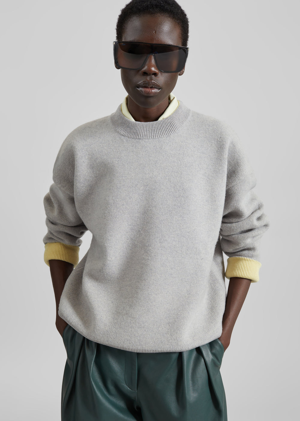 Hana Wool Sweater - Light Grey