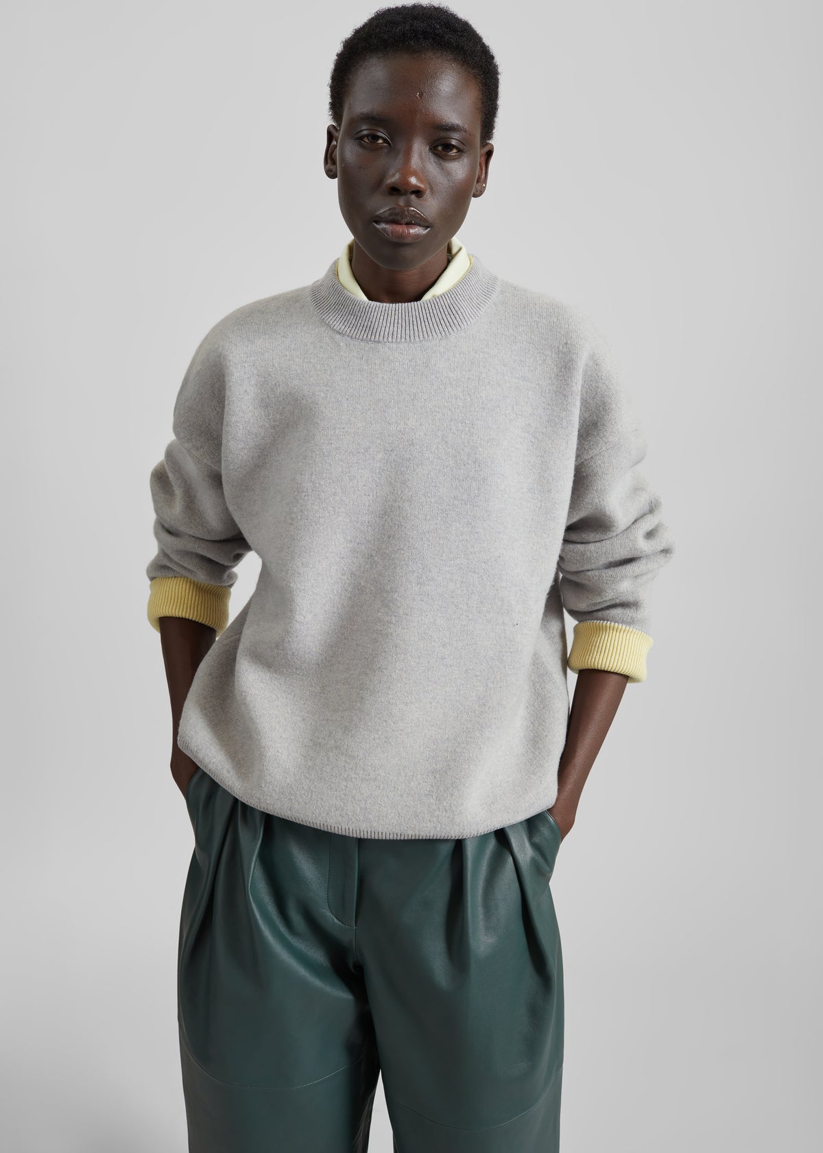 Hana Wool Sweater - Light Grey