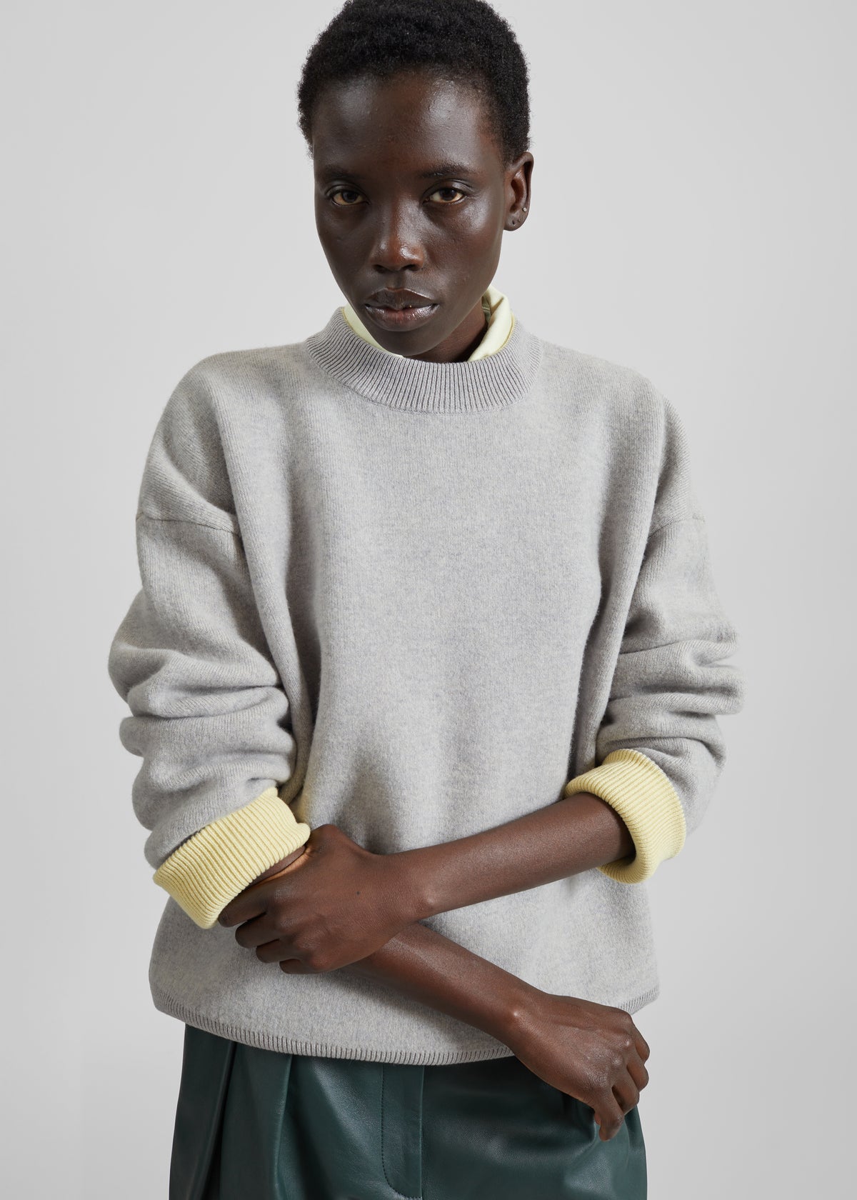 Hana Wool Sweater - Light Grey