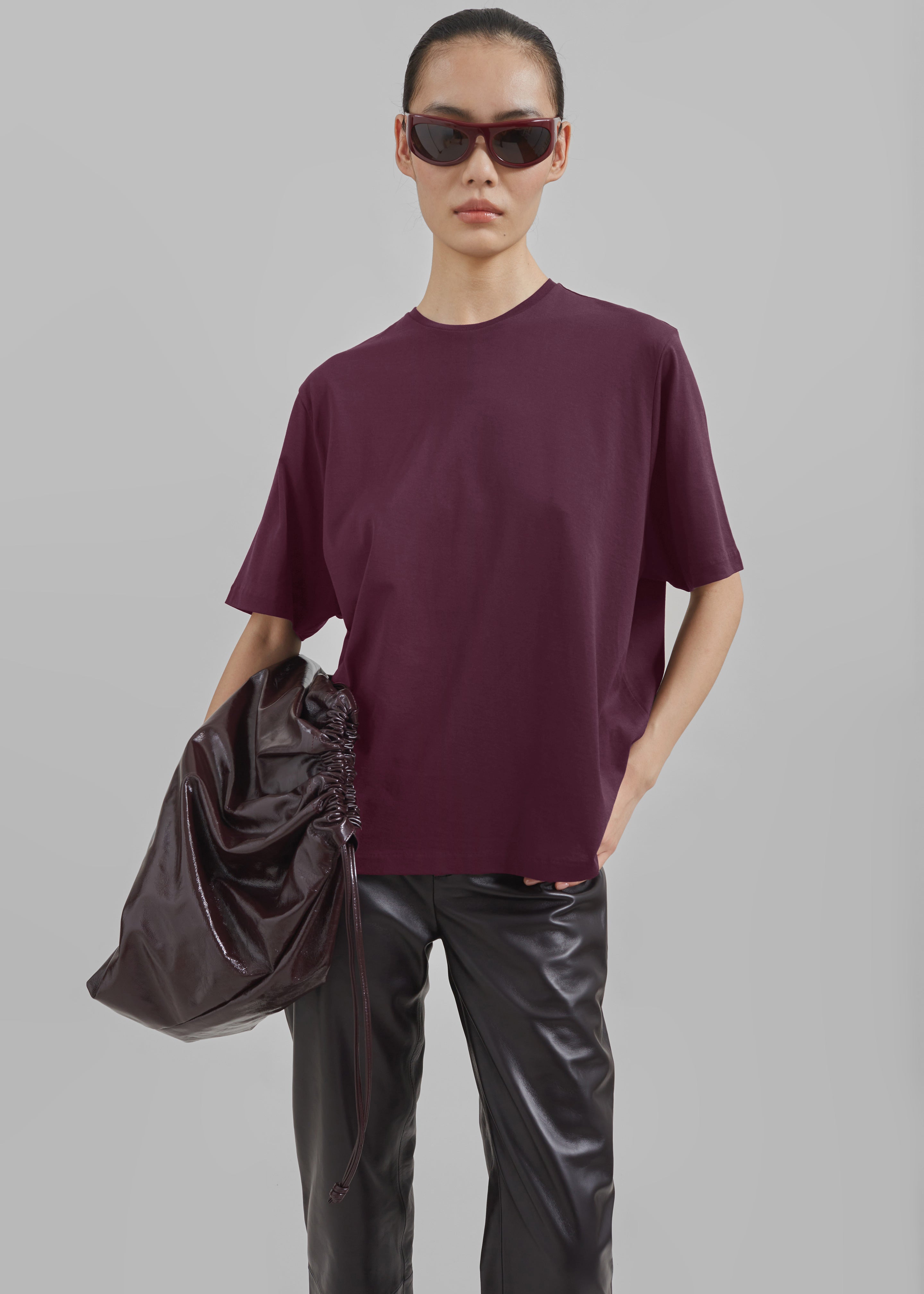 Harper Soft Organic T-Shirt - Burgundy - 4