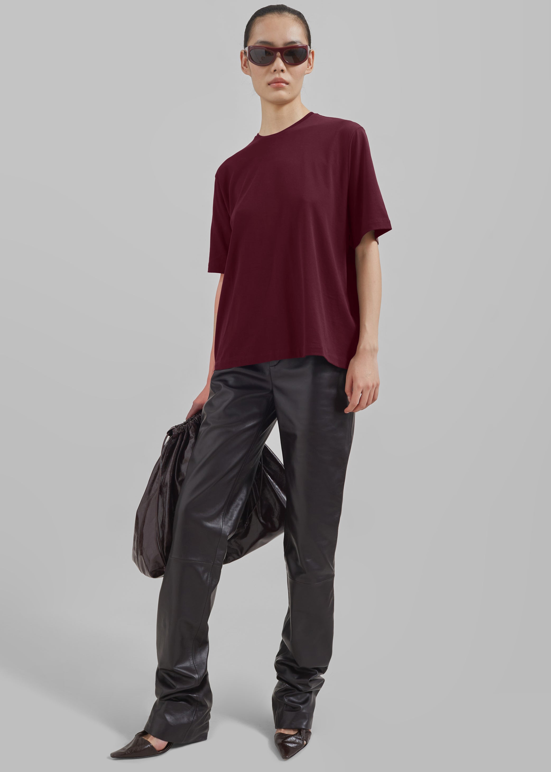 Shop the look image for Harper Soft Organic T-Shirt - Burgundy