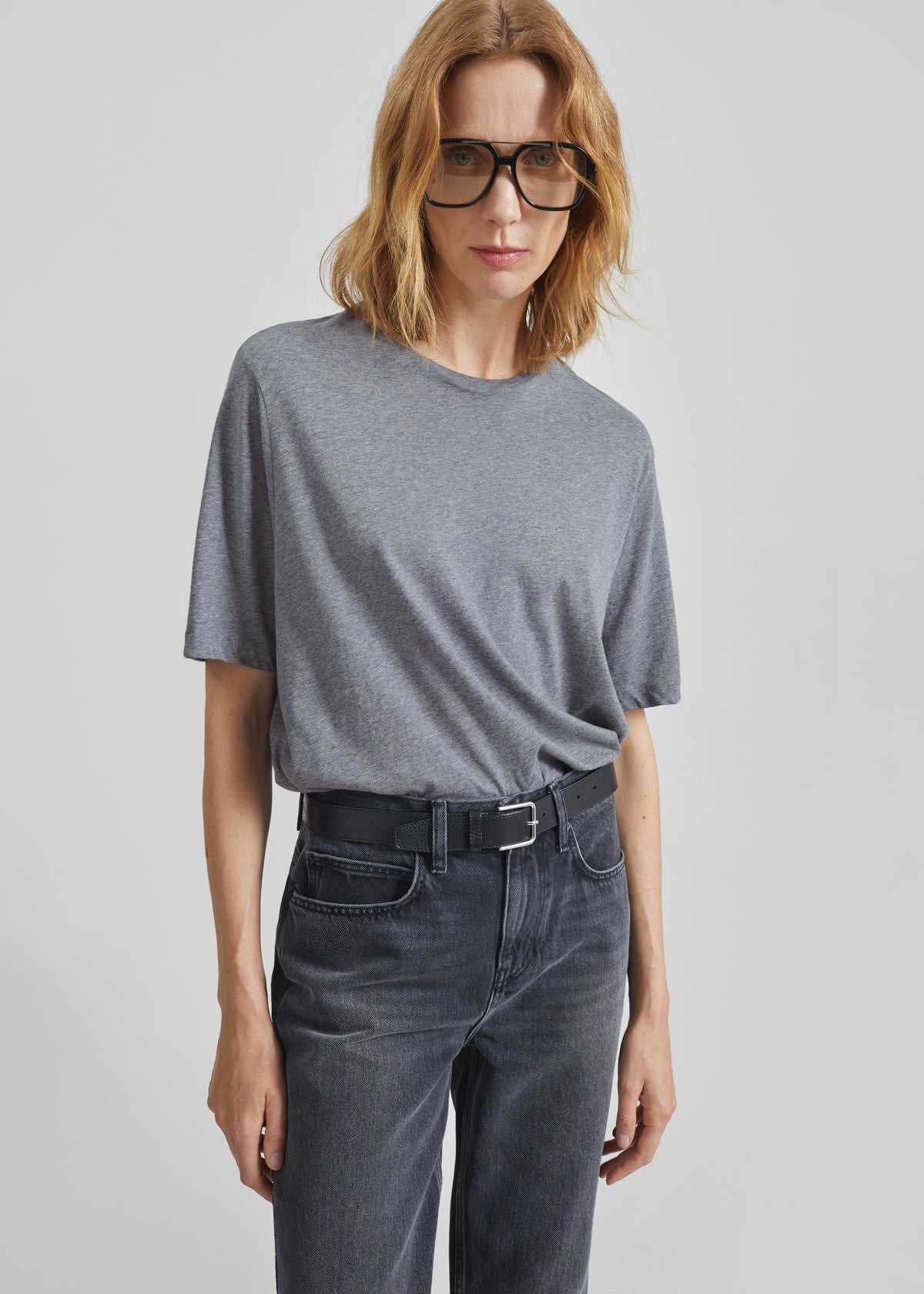 Harper Soft Organic T-Shirt - Dark Grey Melange - 7