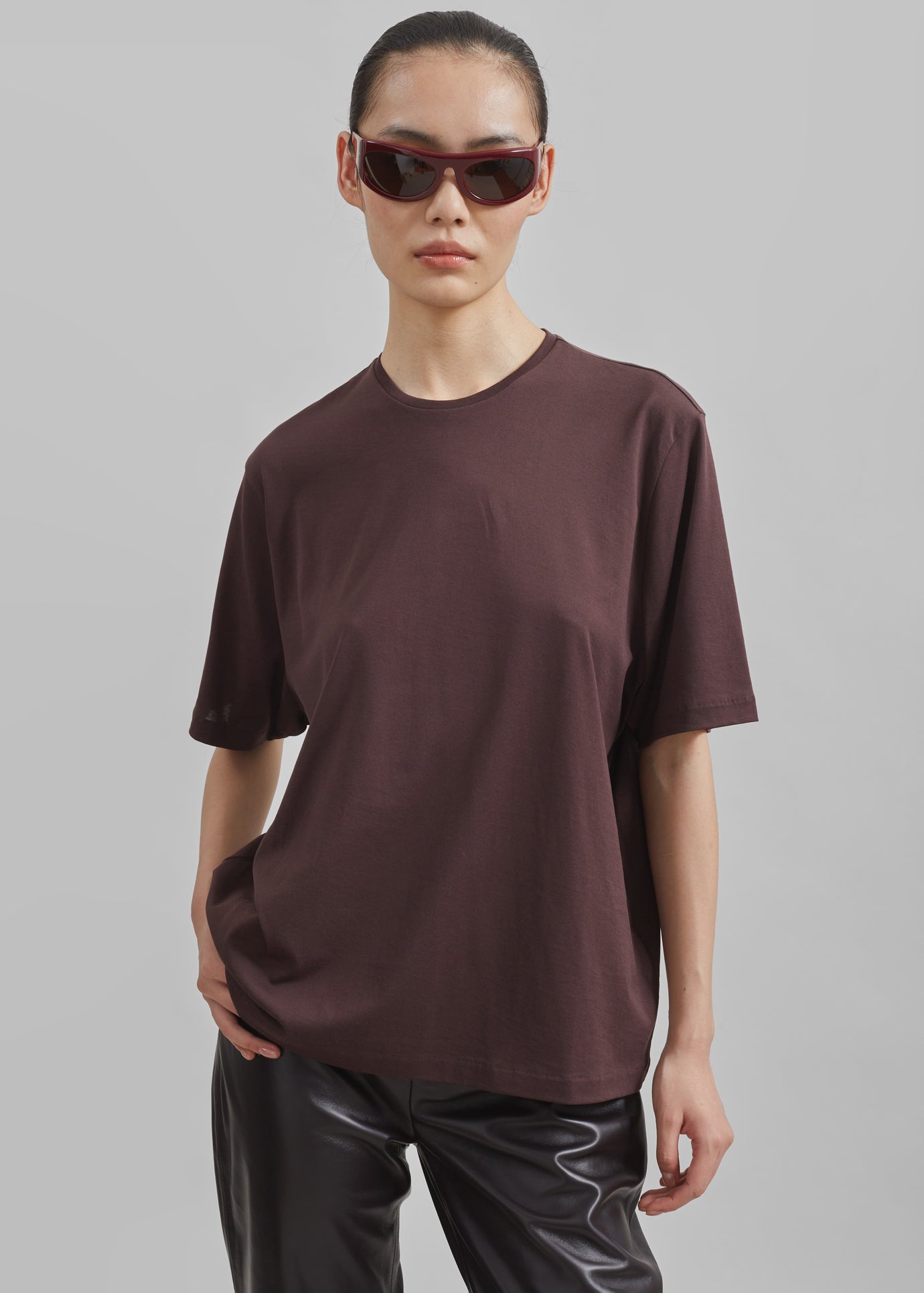 Harper Soft Organic T-Shirt - Dark Plum - 1