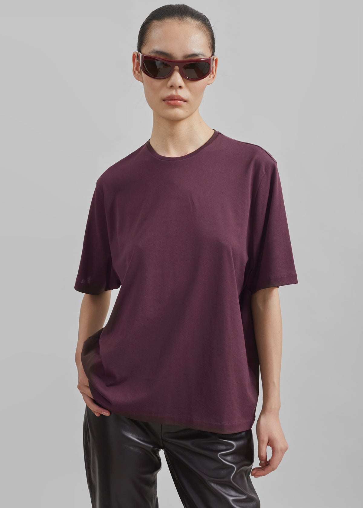 Harper Soft Organic T-Shirt - Dark Plum - 3