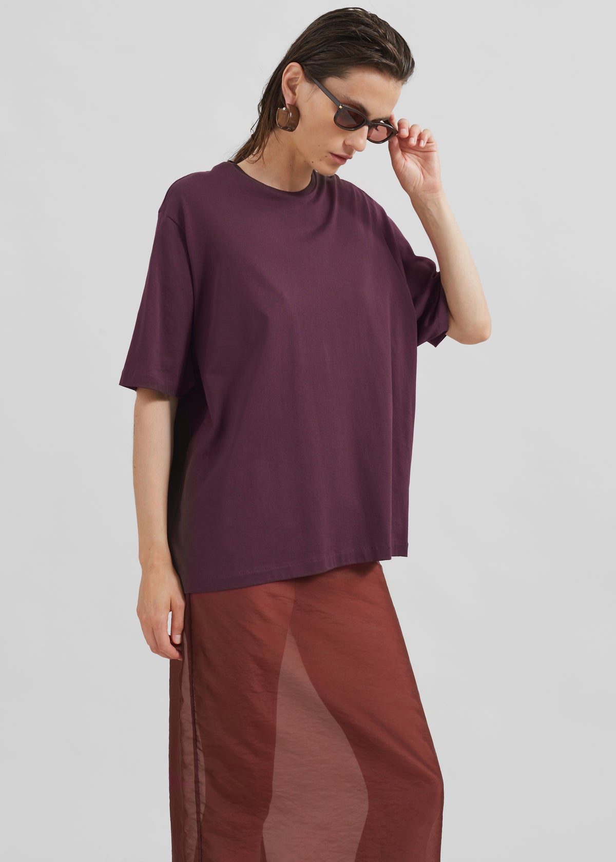 Harper Soft Organic T-Shirt - Dark Plum - 6