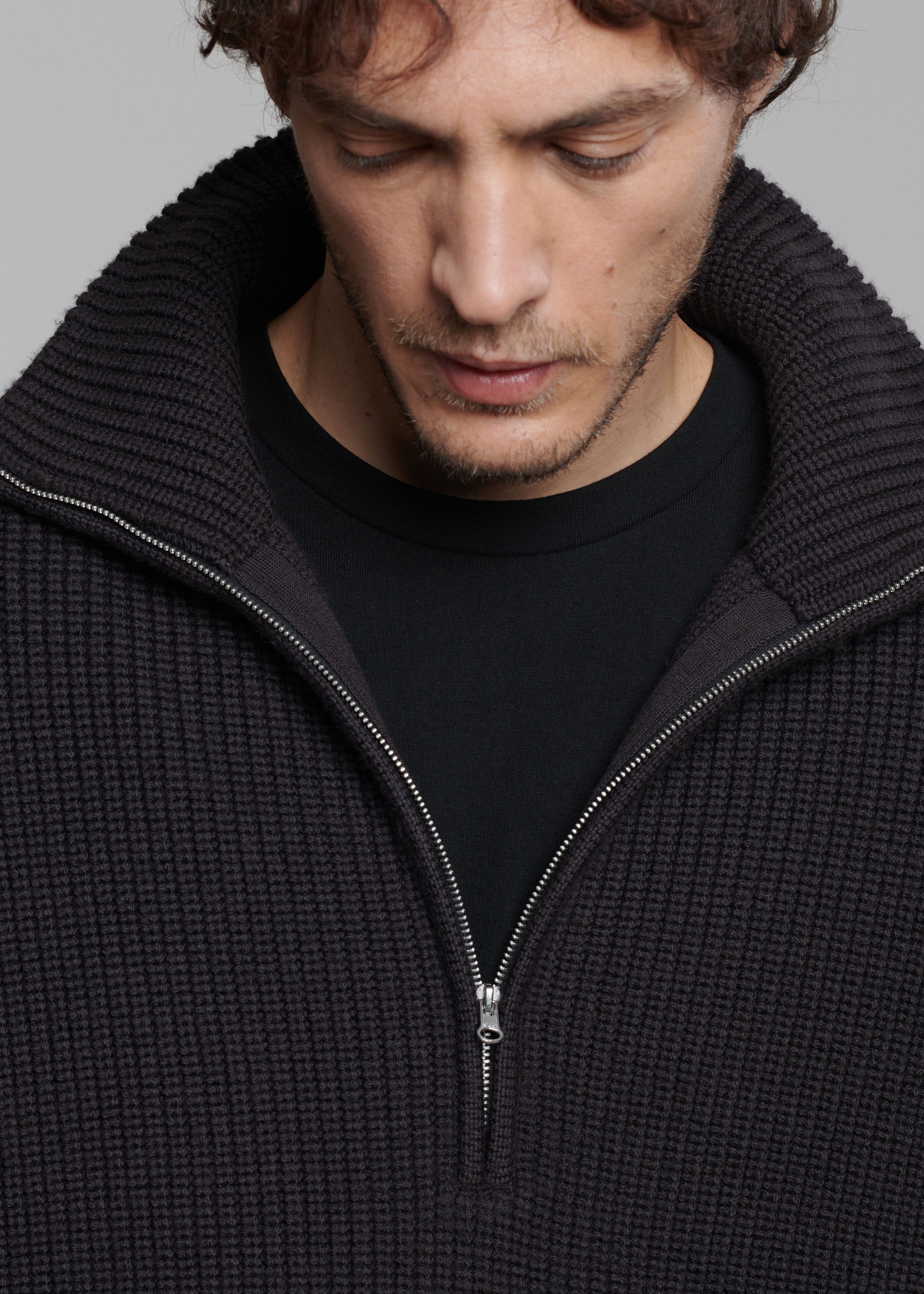 Harrison Quarter Zip Jumper - Dark Plum – The Frankie Shop