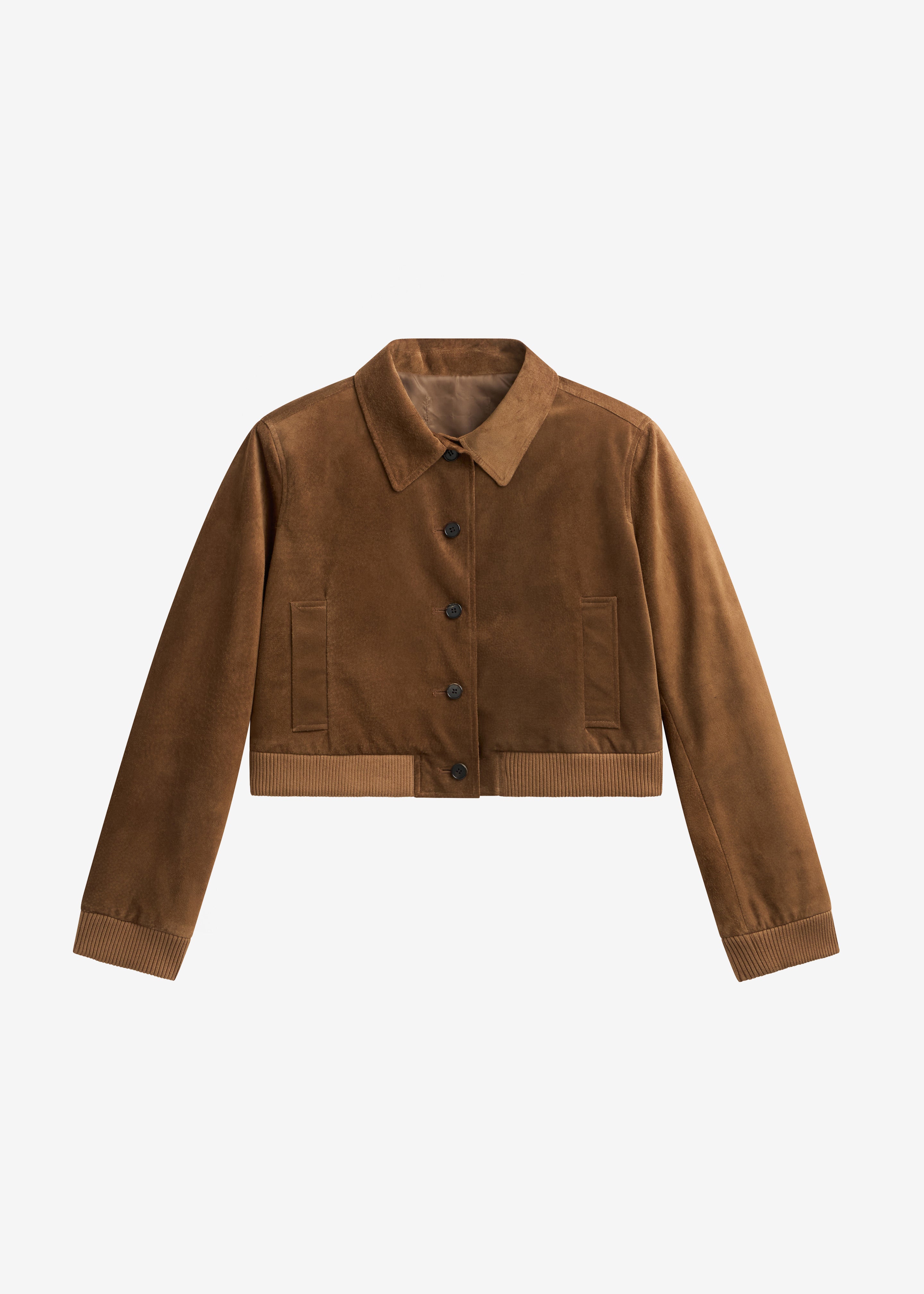 Hartford Suede Short Jacket - Dark Camel - 8