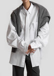 Havelock Oversized Neck-Tie Shirt - White