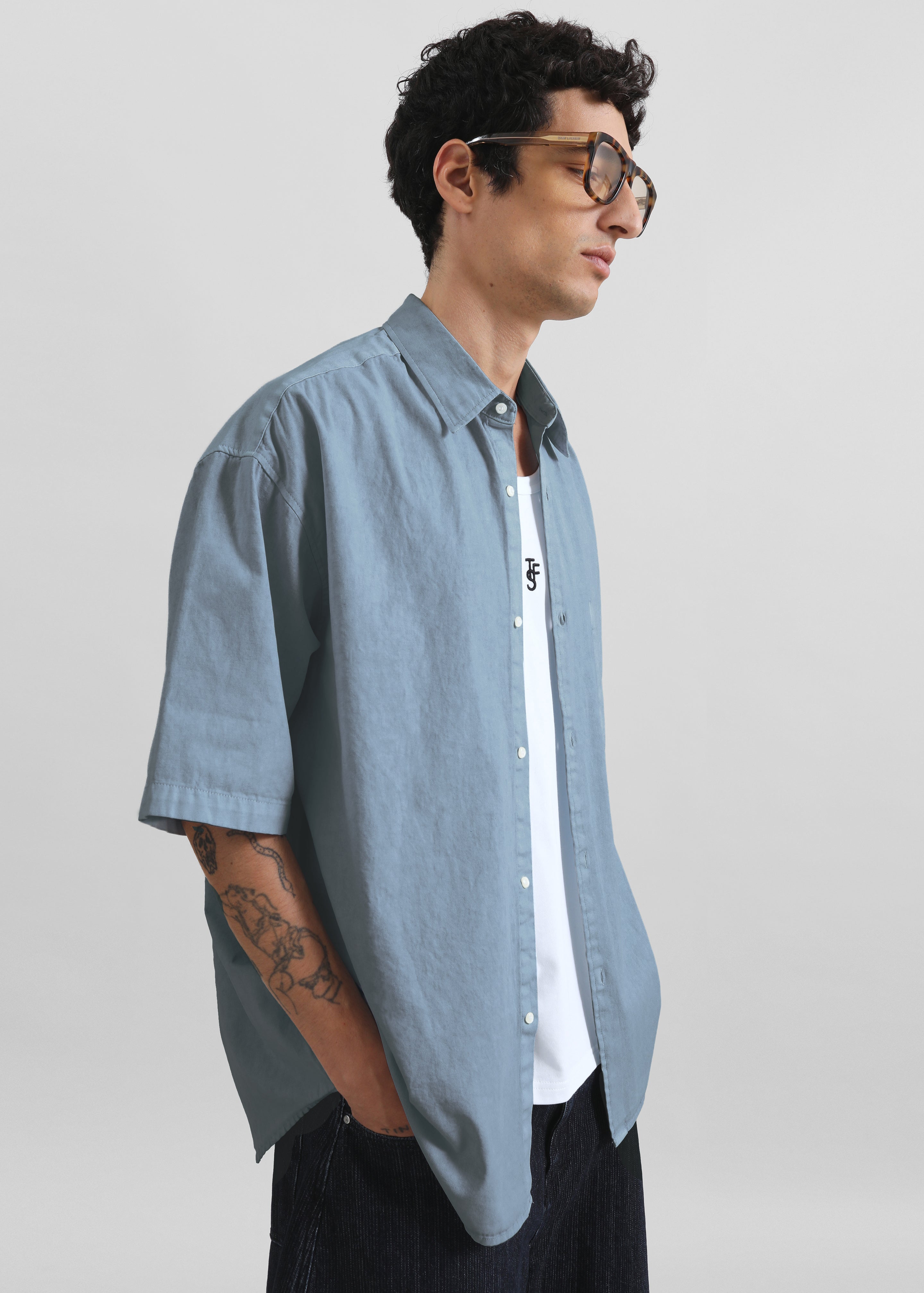 Havre Button Down Shirt - Blue - 1