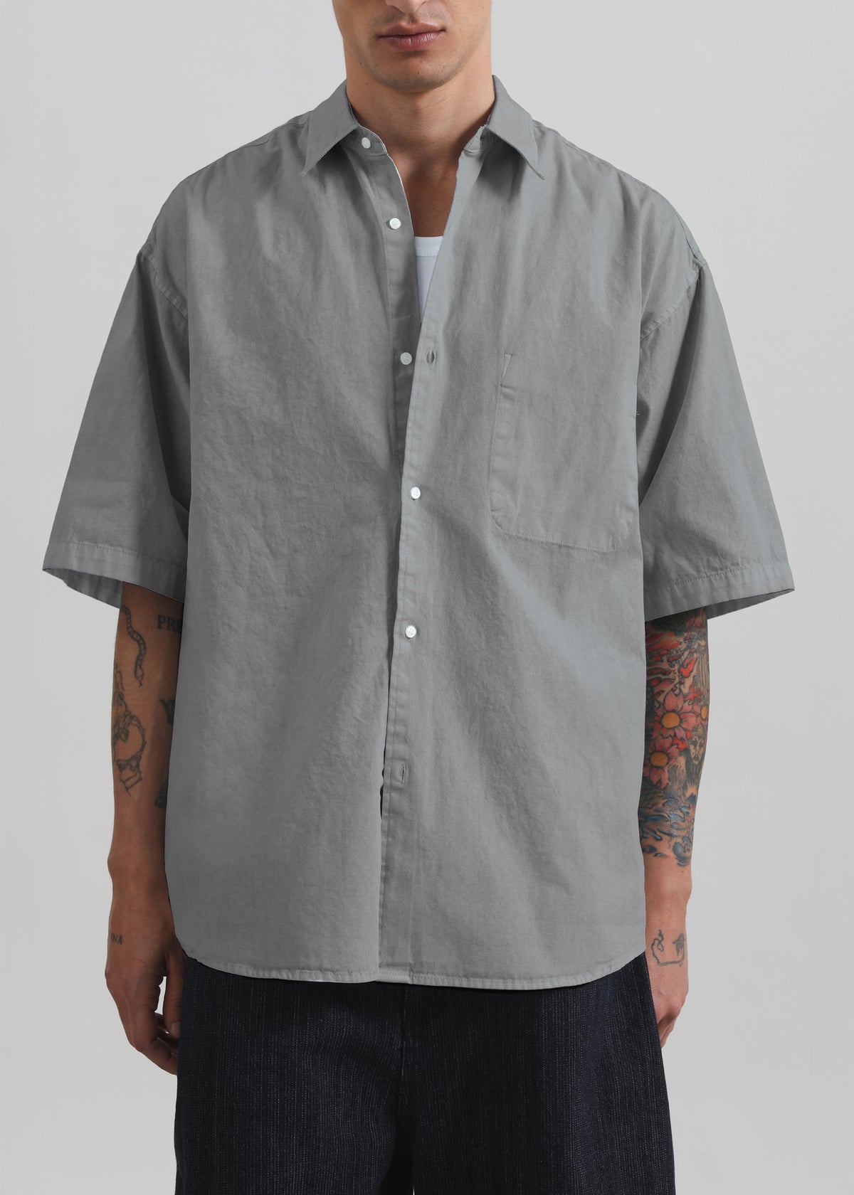 Havre Button Down Shirt - Light Grey - 3