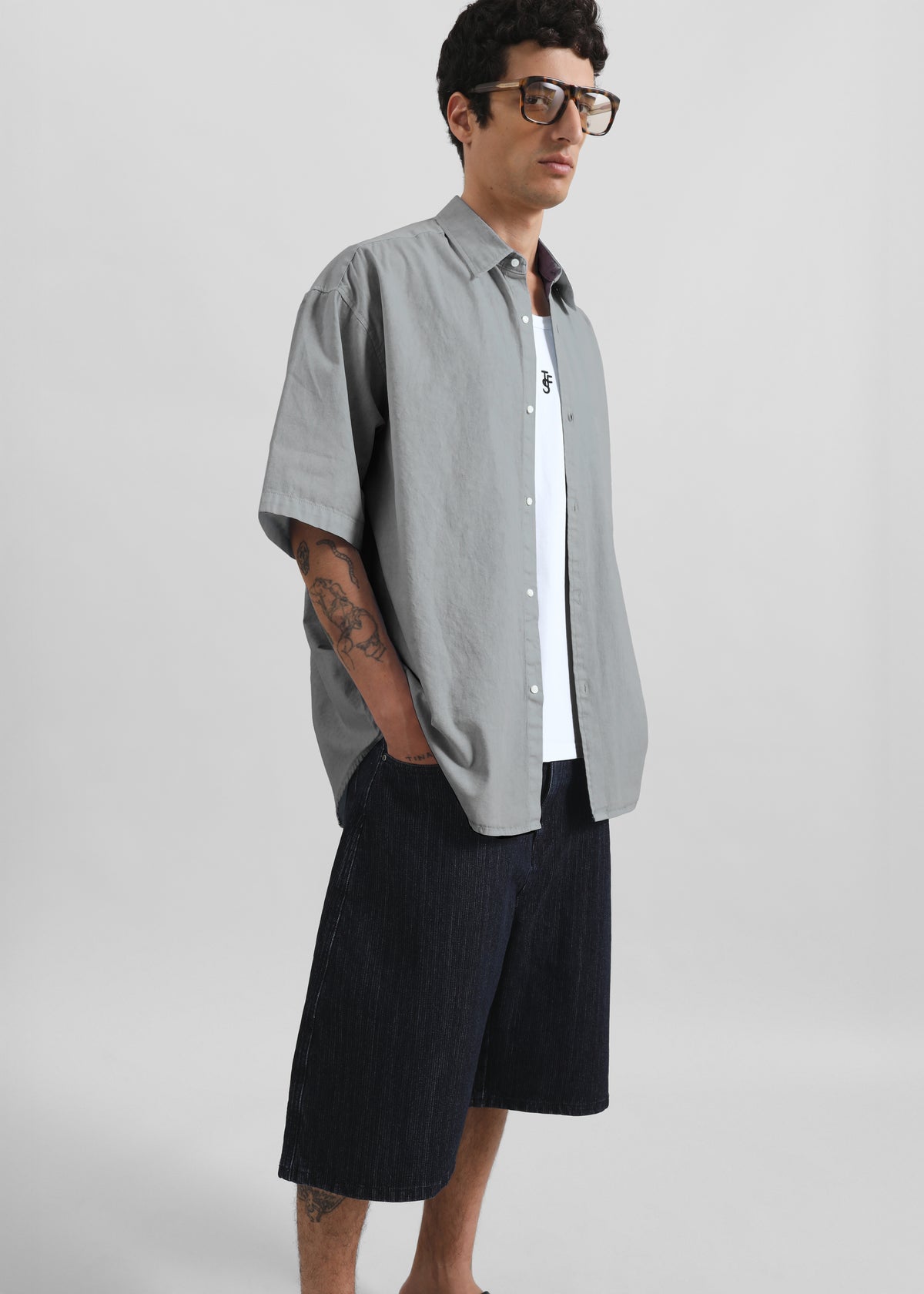 Havre Button Down Shirt - Light Grey - 4