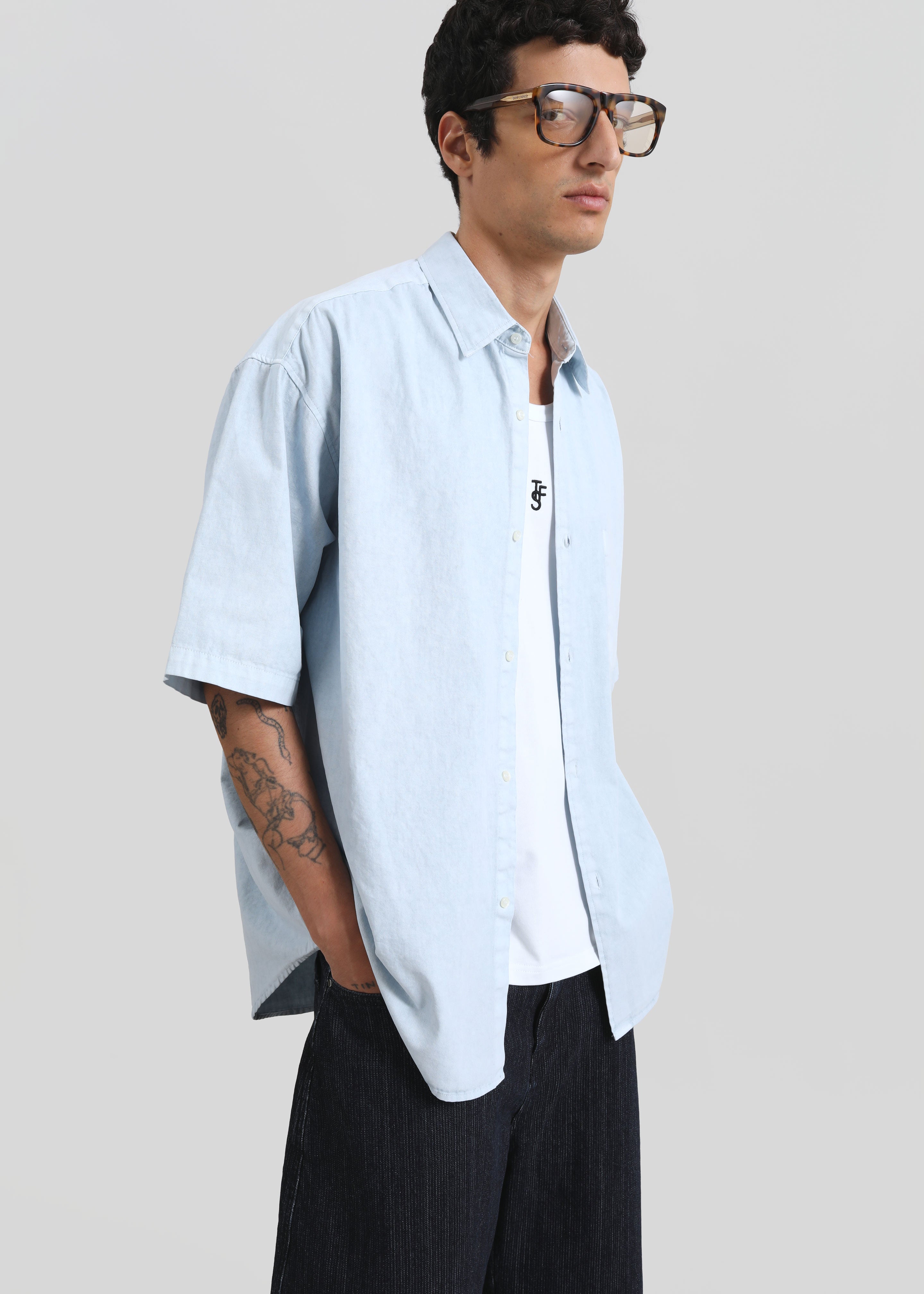 Havre Button Down Shirt - Pale Blue - 1