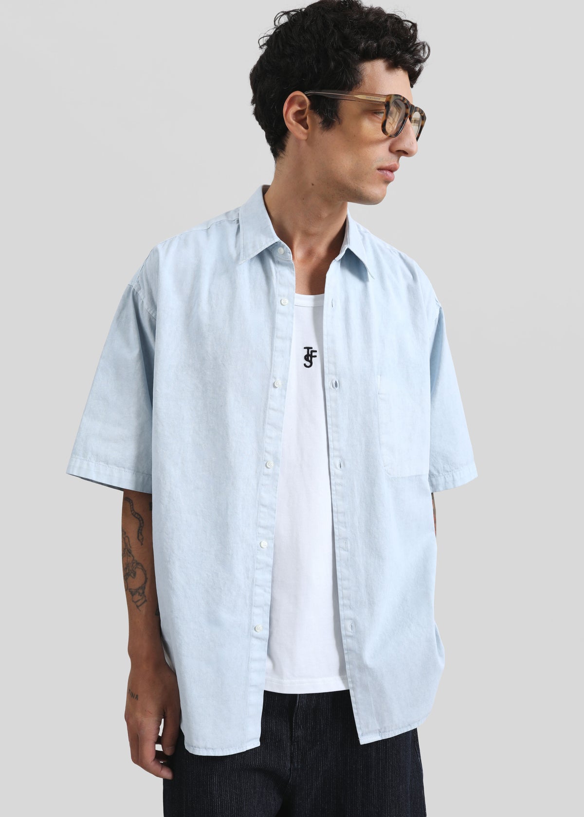 Havre Button Down Shirt - Pale Blue - 5