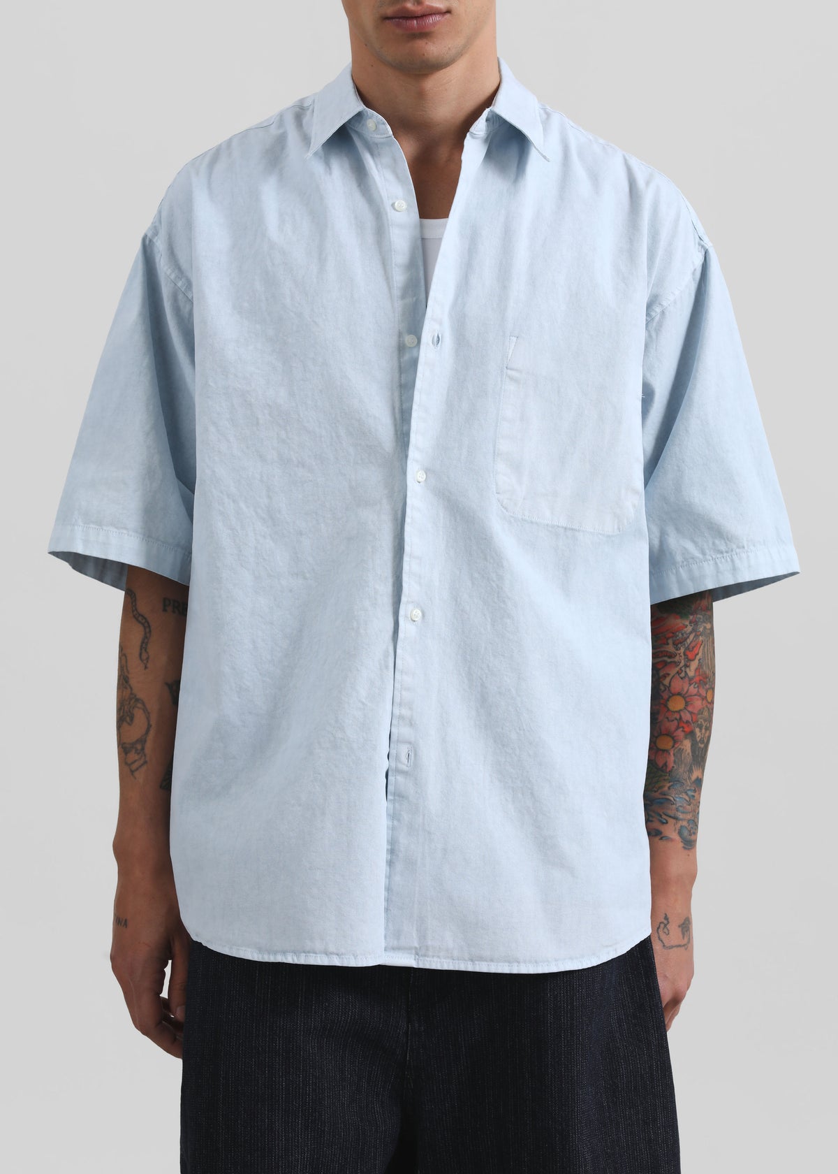 Havre Button Down Shirt - Pale Blue - 4