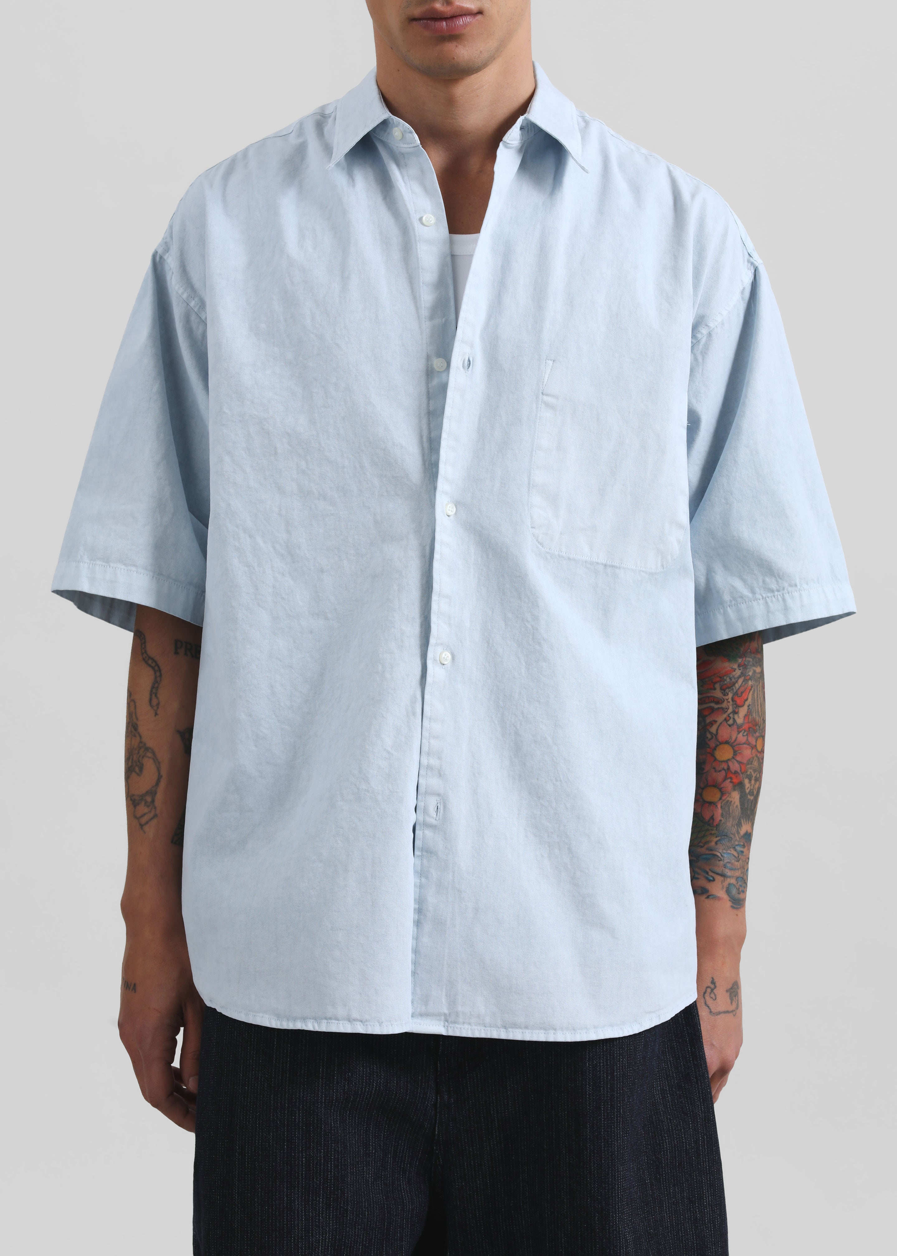 Havre Button Down Shirt - Pale Blue - 4