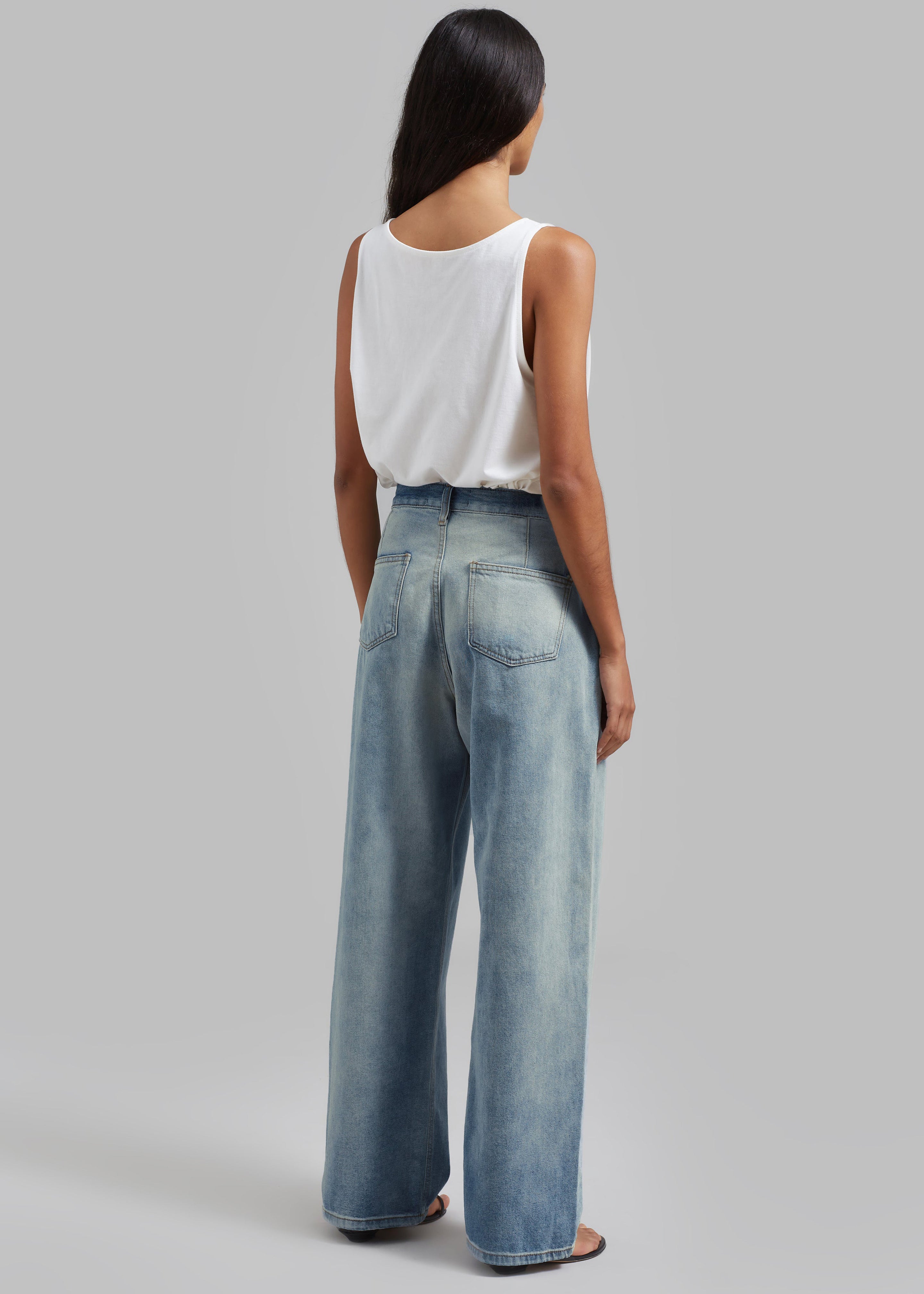 Hayla Contrast Denim Pants - Light Wash/Blue – The Frankie Shop