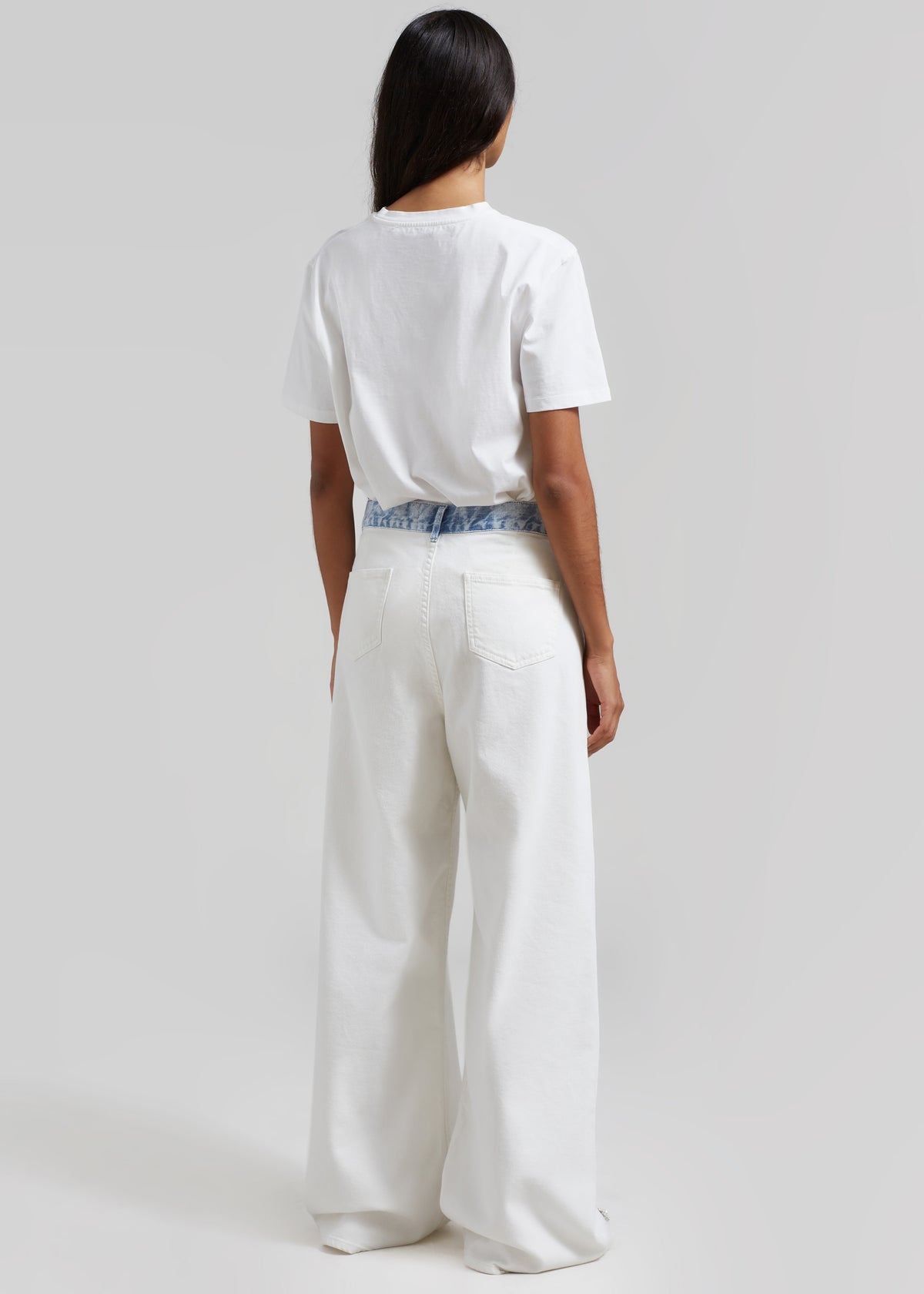 Hayla Contrast Denim Pants - Off White/Blue - 10