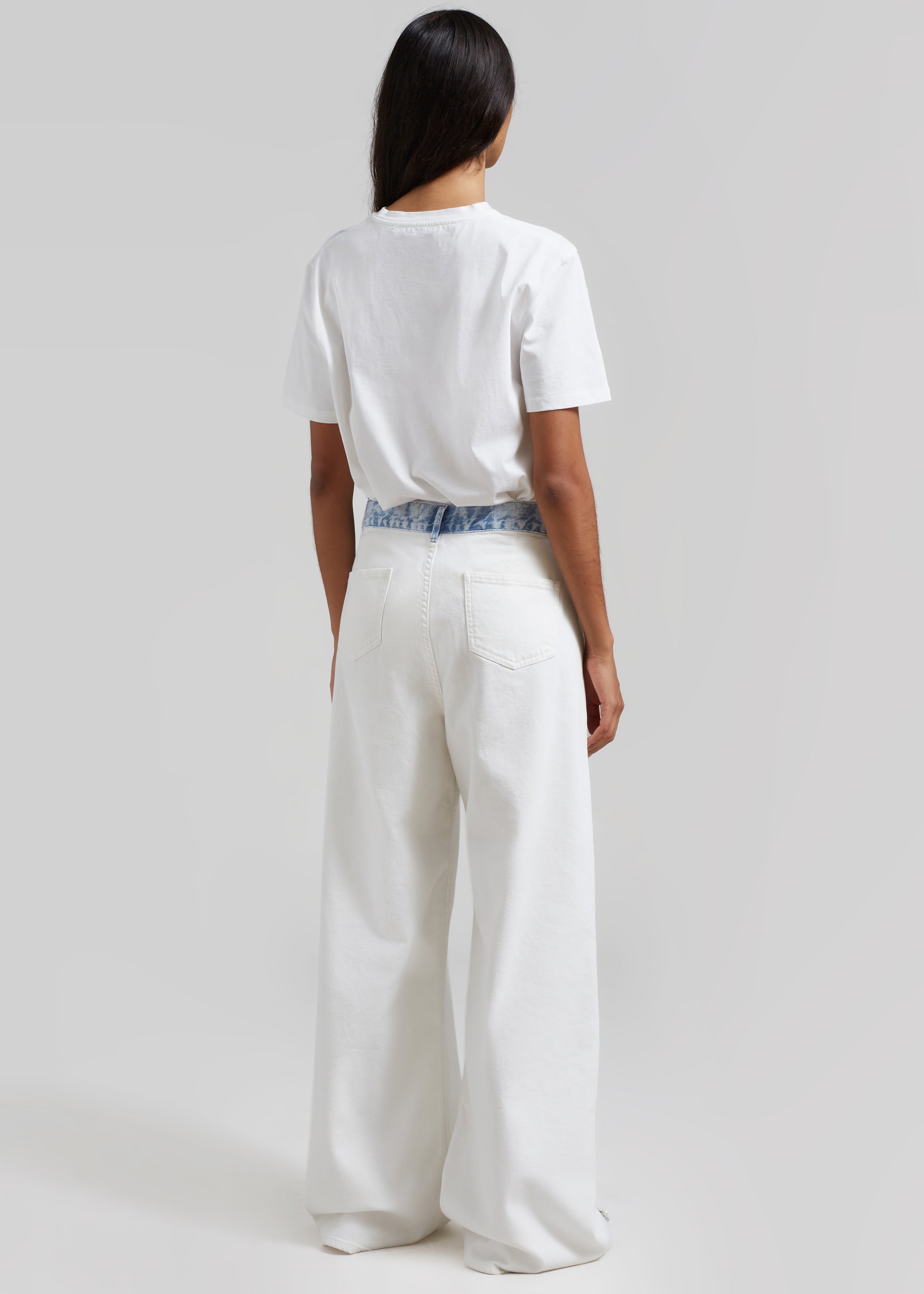 Hayla Contrast Denim Pants - Off White/Blue - 10