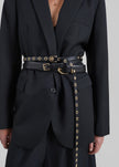 Hayley Studded Long Belt - Black