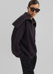 Hazel Oversized Wool Jumper - Dark Plum