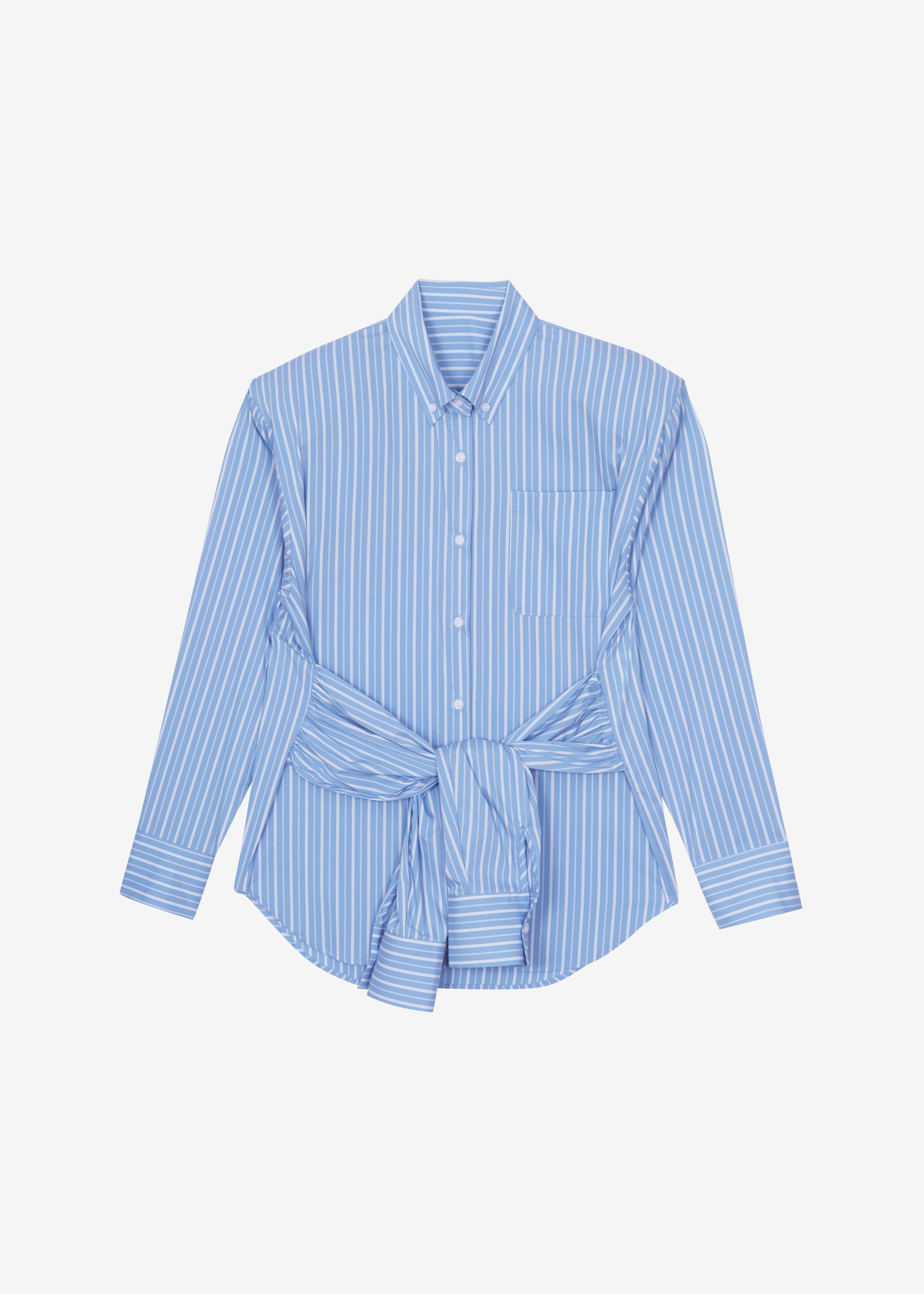 Heaton Double-Sleeve Padded Shirt - Blue/White Stripe - 10