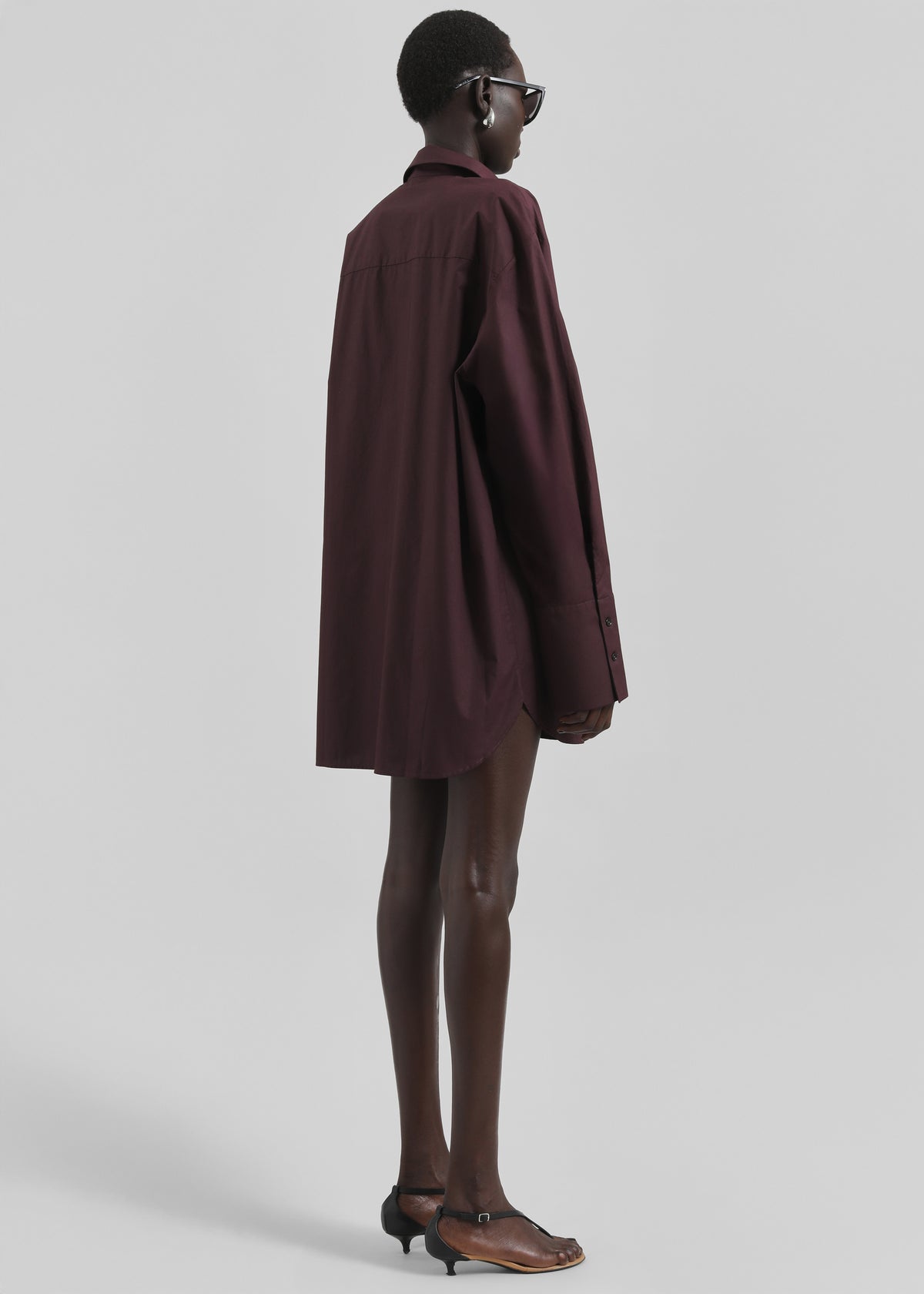 Helen Organic Cotton Long Shirt - Dark Plum - 9