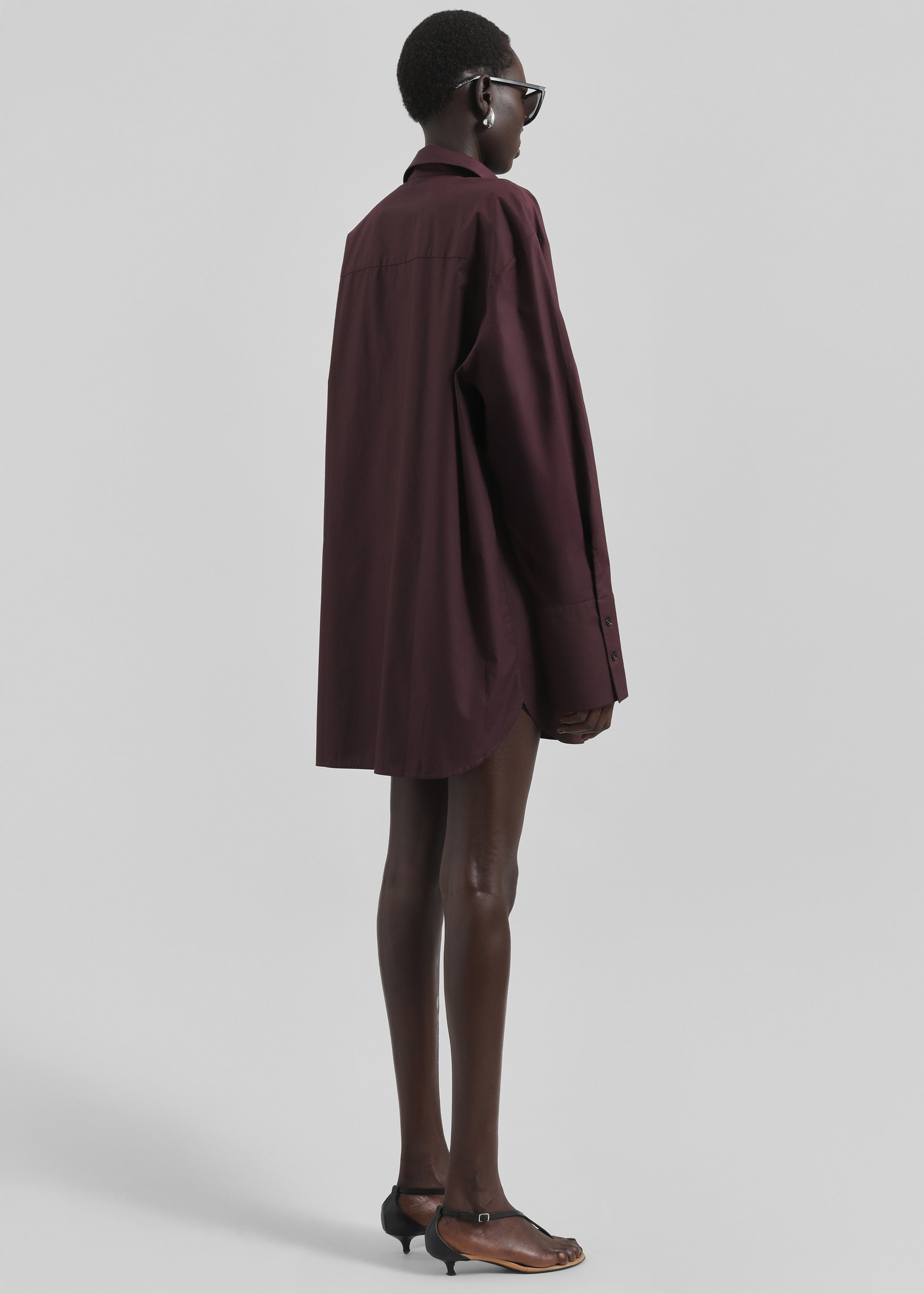 Helen Organic Cotton Long Shirt - Dark Plum - 9