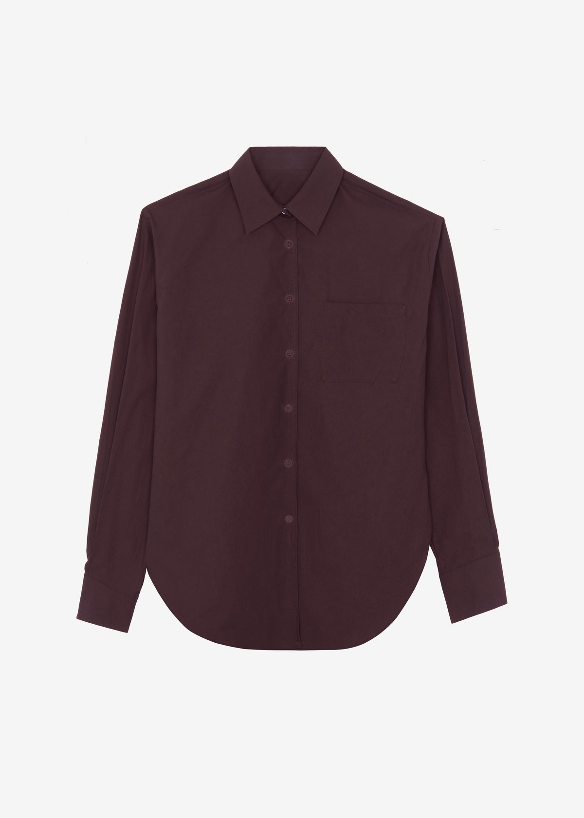 Helen Organic Cotton Long Shirt - Dark Plum - 10