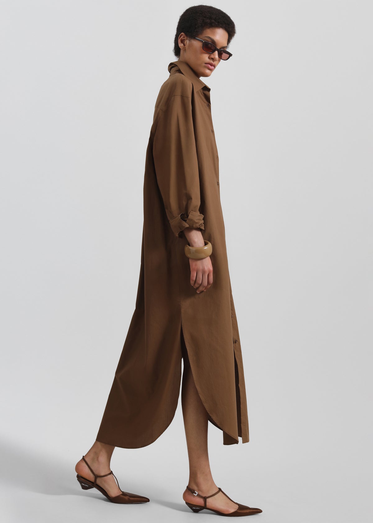 Helena Shirt Dress - Brown The Frankie Shop Helena Shirt Dress - Brown The Frankie Shop