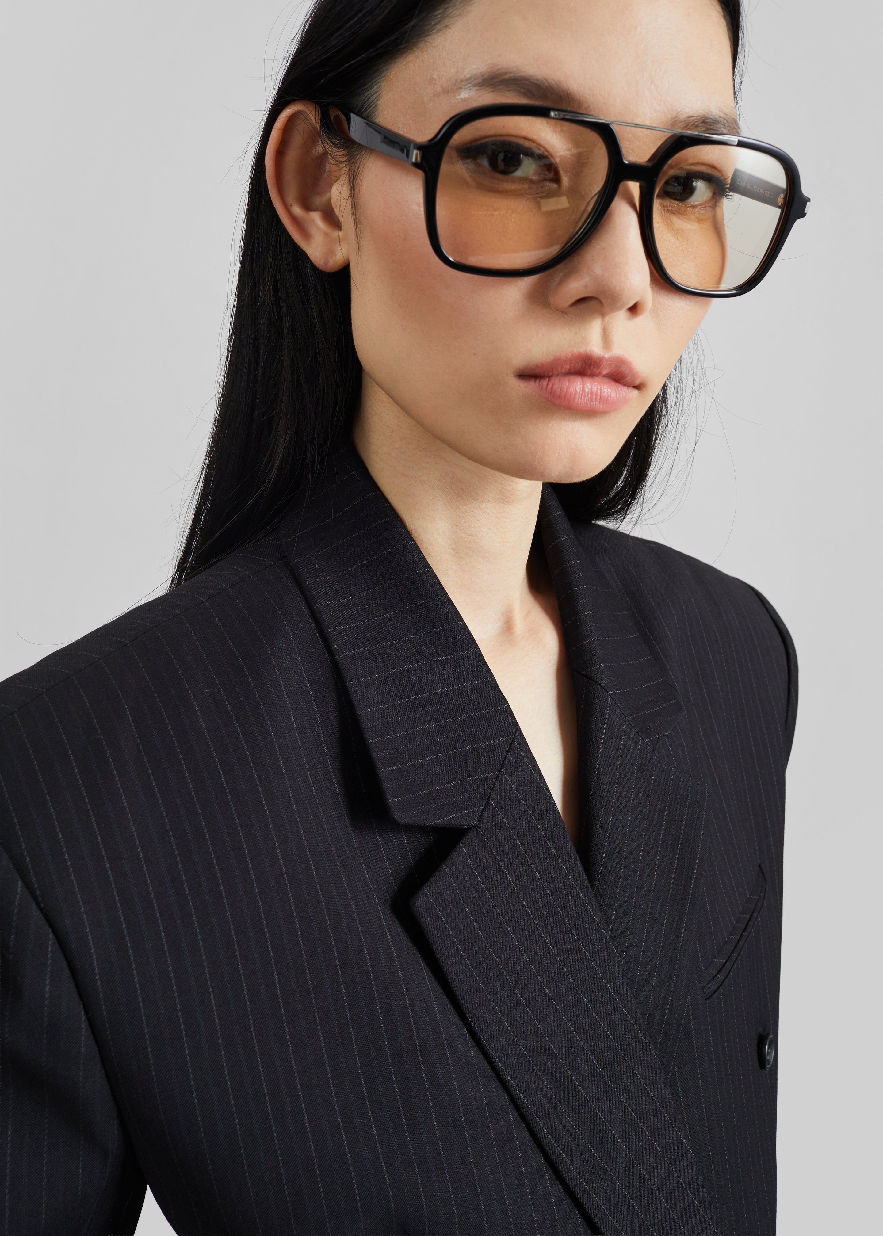 Helmond Double-Breasted Blazer - Black Multi Stripe - 3