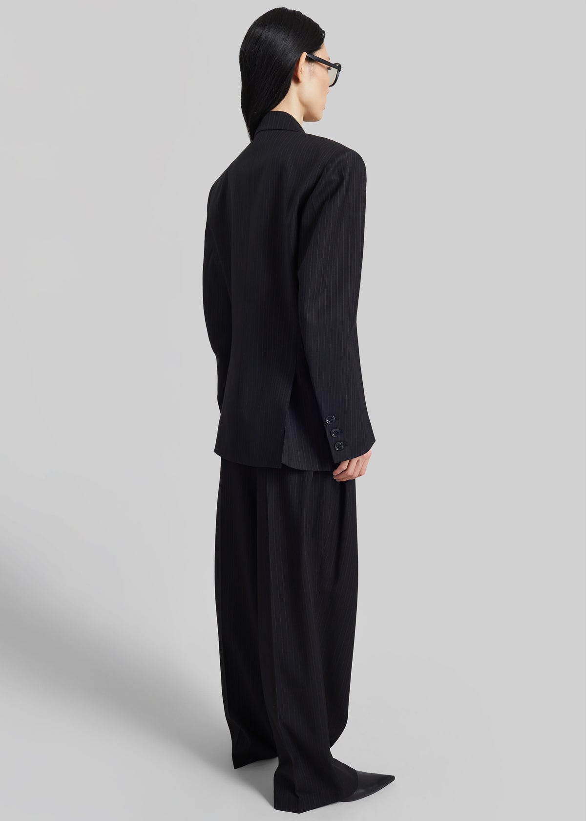 Helmond Double-Breasted Blazer - Black Multi Stripe - 7