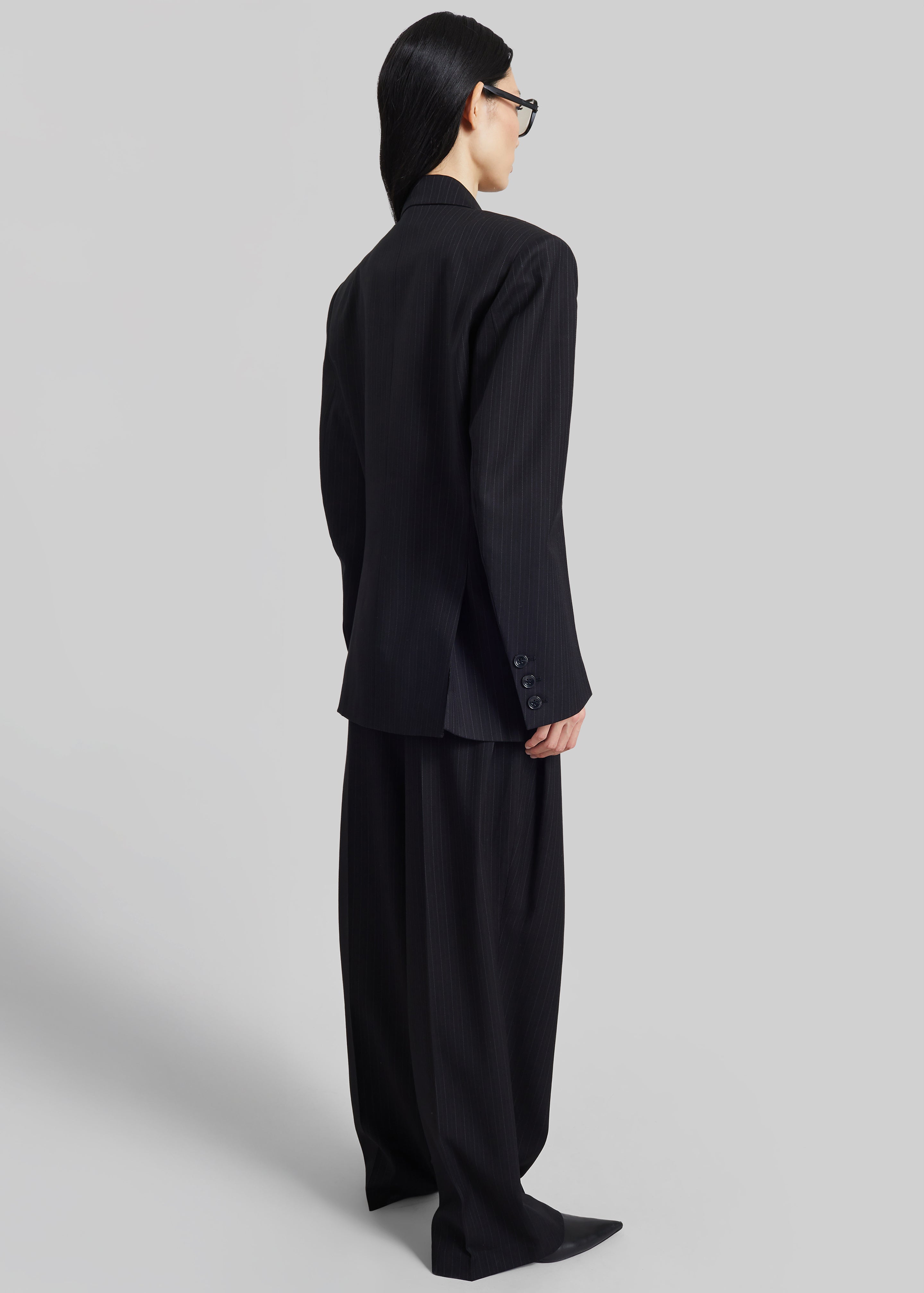 Helmond Double-Breasted Blazer - Black Multi Stripe - 7