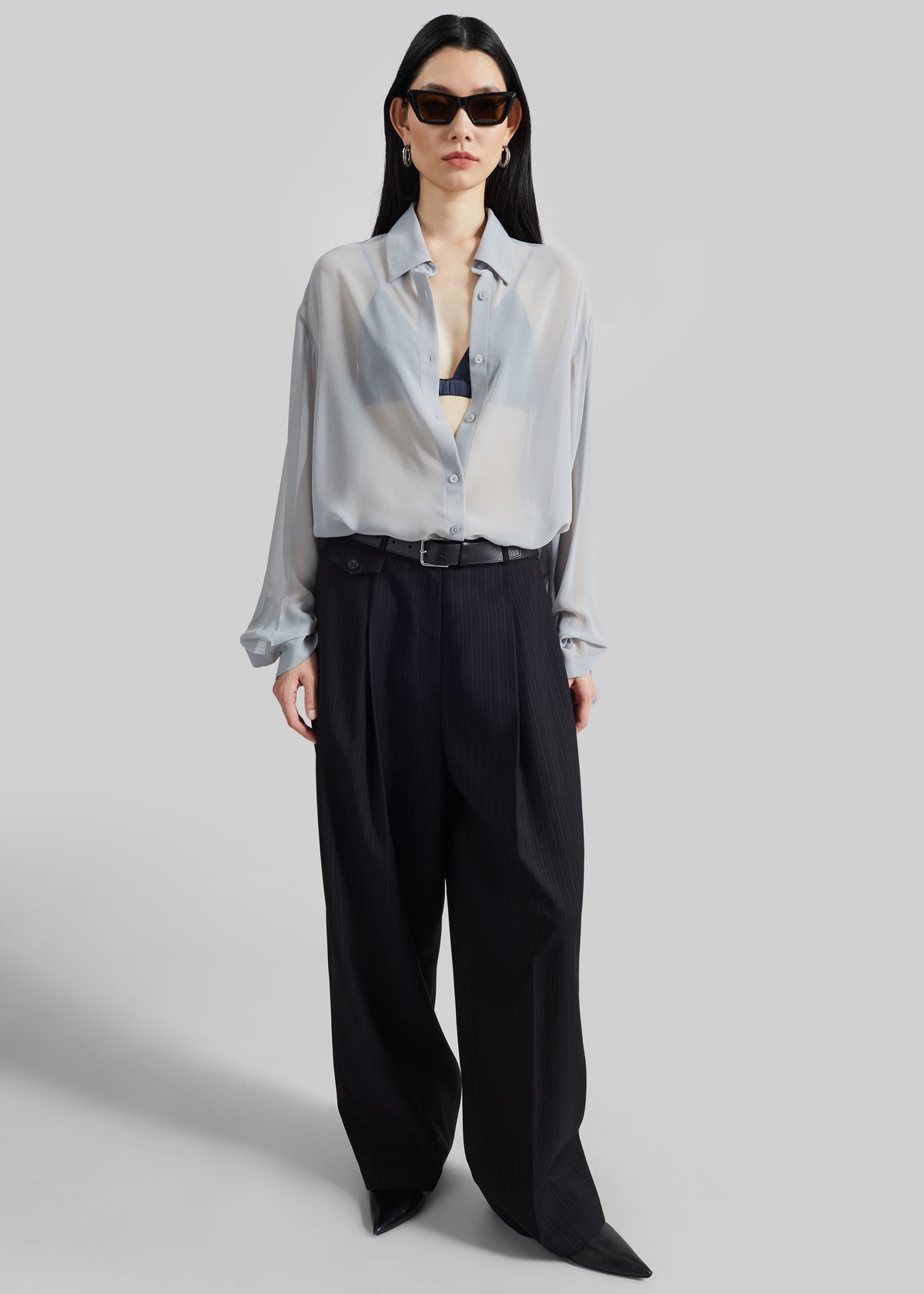 Helmond Pleated Trousers - Black Multi Stripe - 7