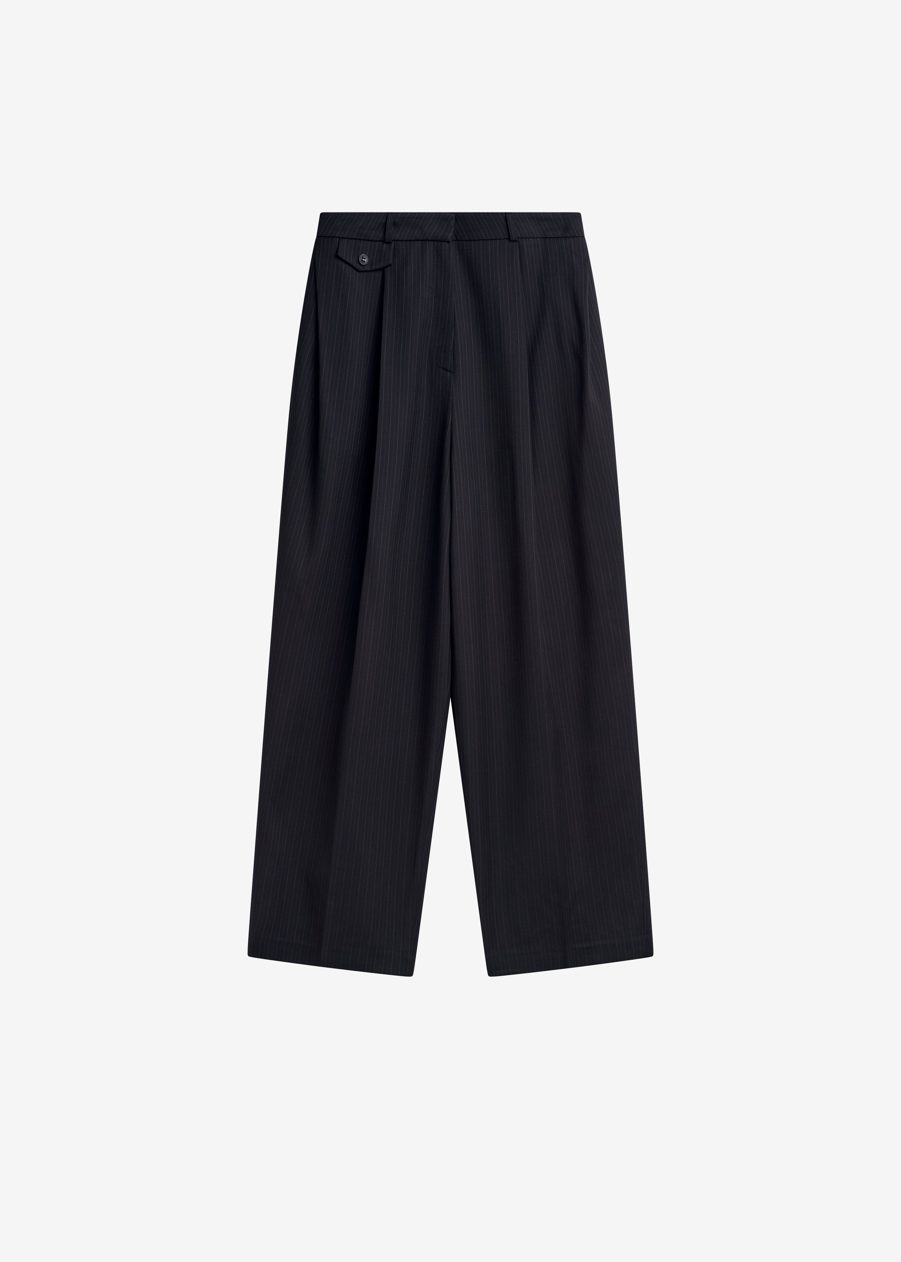 Helmond Pleated Trousers - Black Multi Stripe - 9