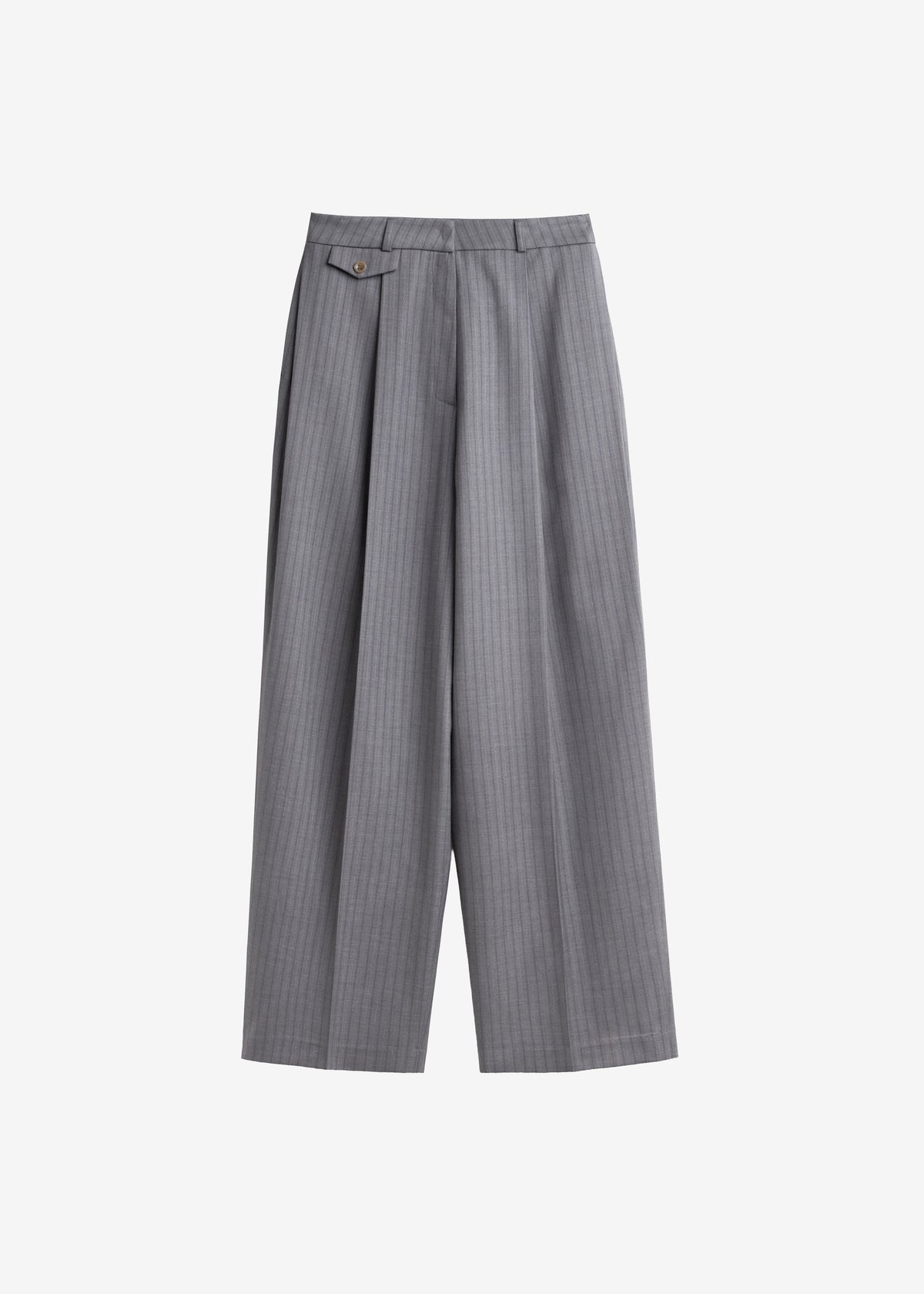 Helmond Pleated Trousers - Grey Multi Stripe - 8