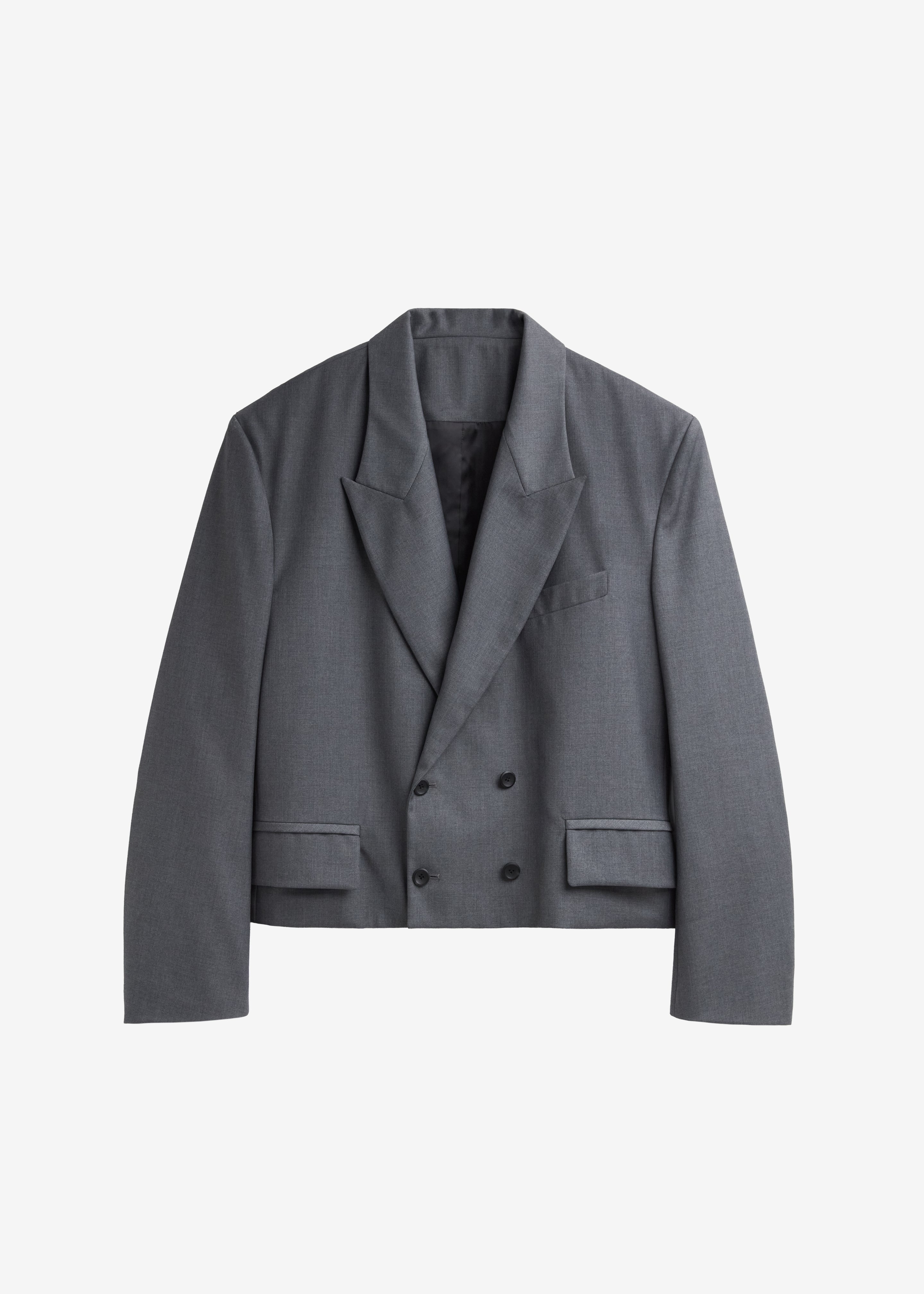 Helna Boxy Cropped Blazer - Grey – The Frankie Shop