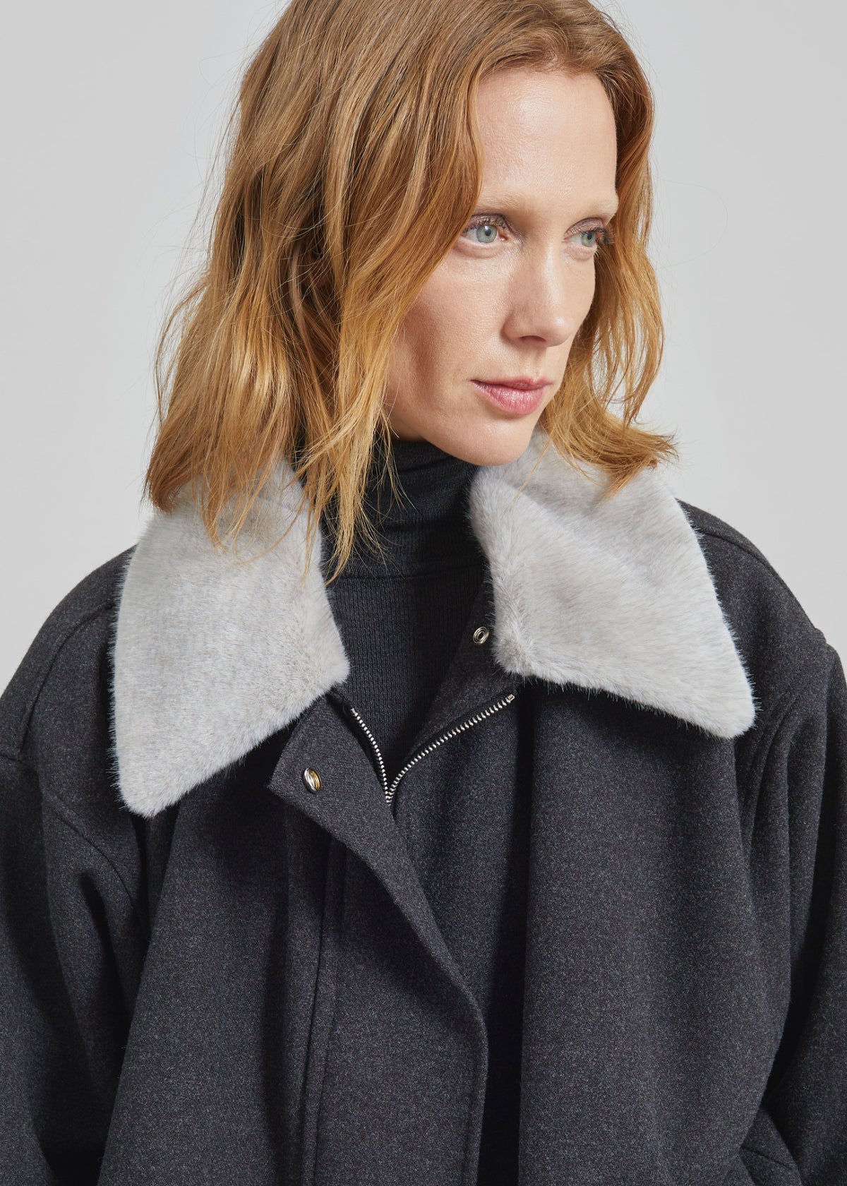 Hemavan Faux Fur Lined Jacket - Dark Grey - 3