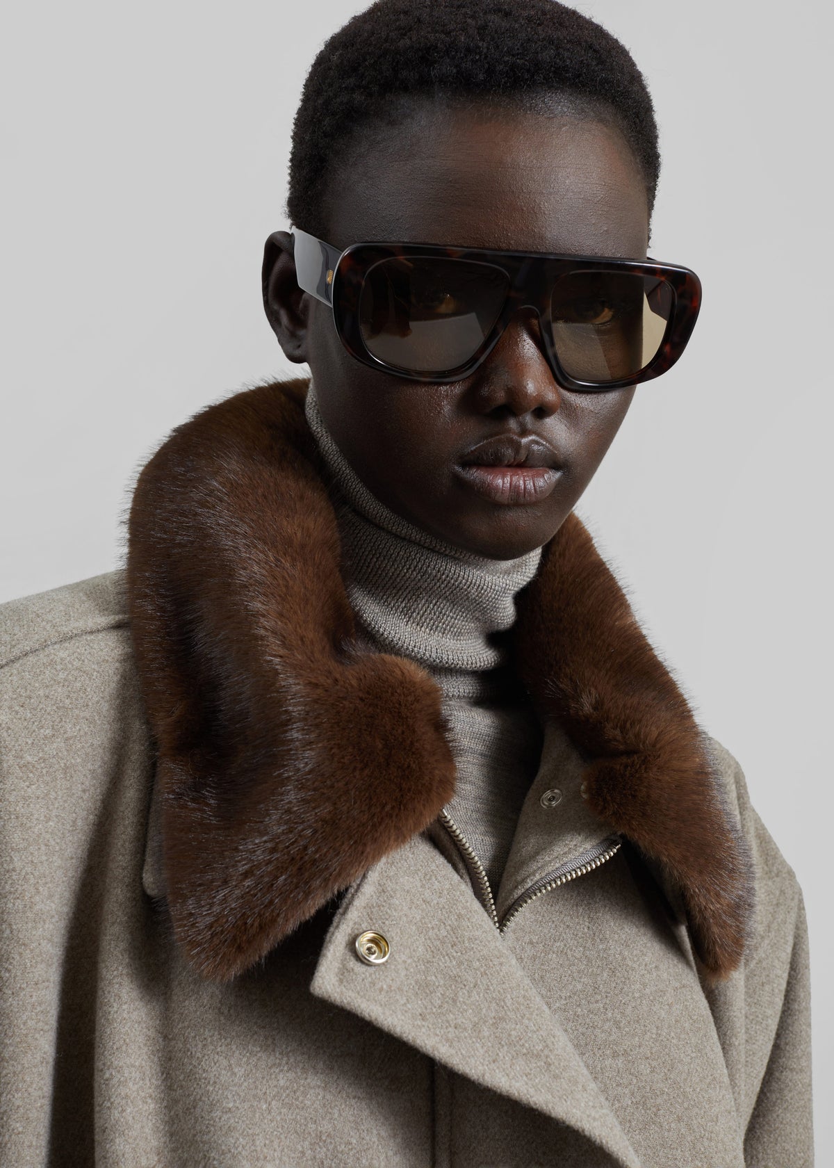 Hemavan Faux Fur Lined Jacket - Taupe - 3