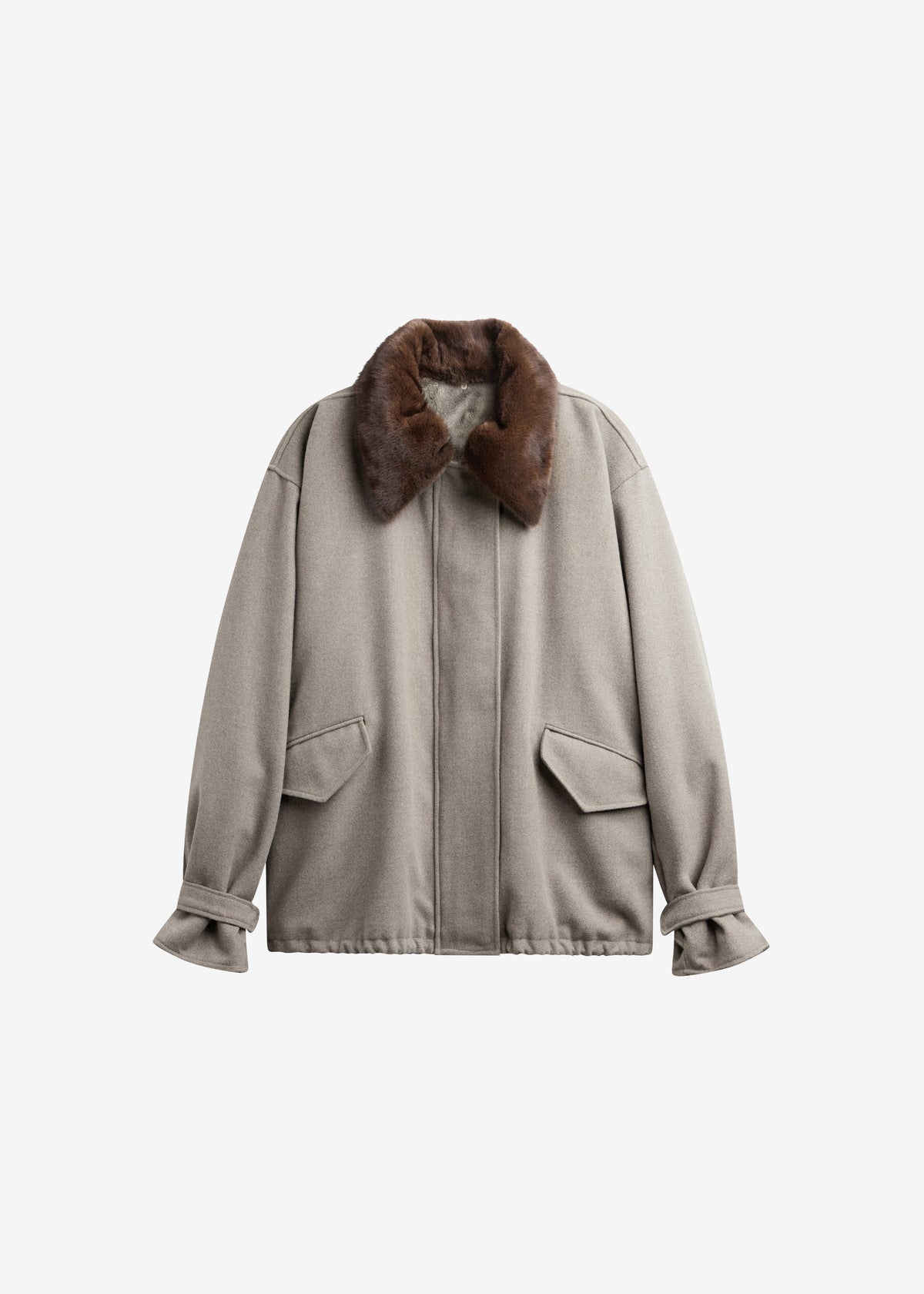 Hemavan Faux Fur Lined Jacket - Taupe - 9