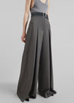Hemer Pleated Wide Leg Trousers - Grey