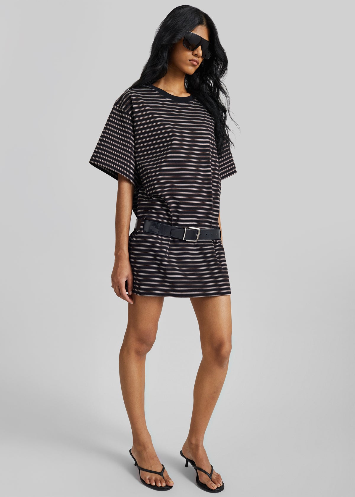 Hemse T-Shirt Dress - Black Multi Stripe - 5
