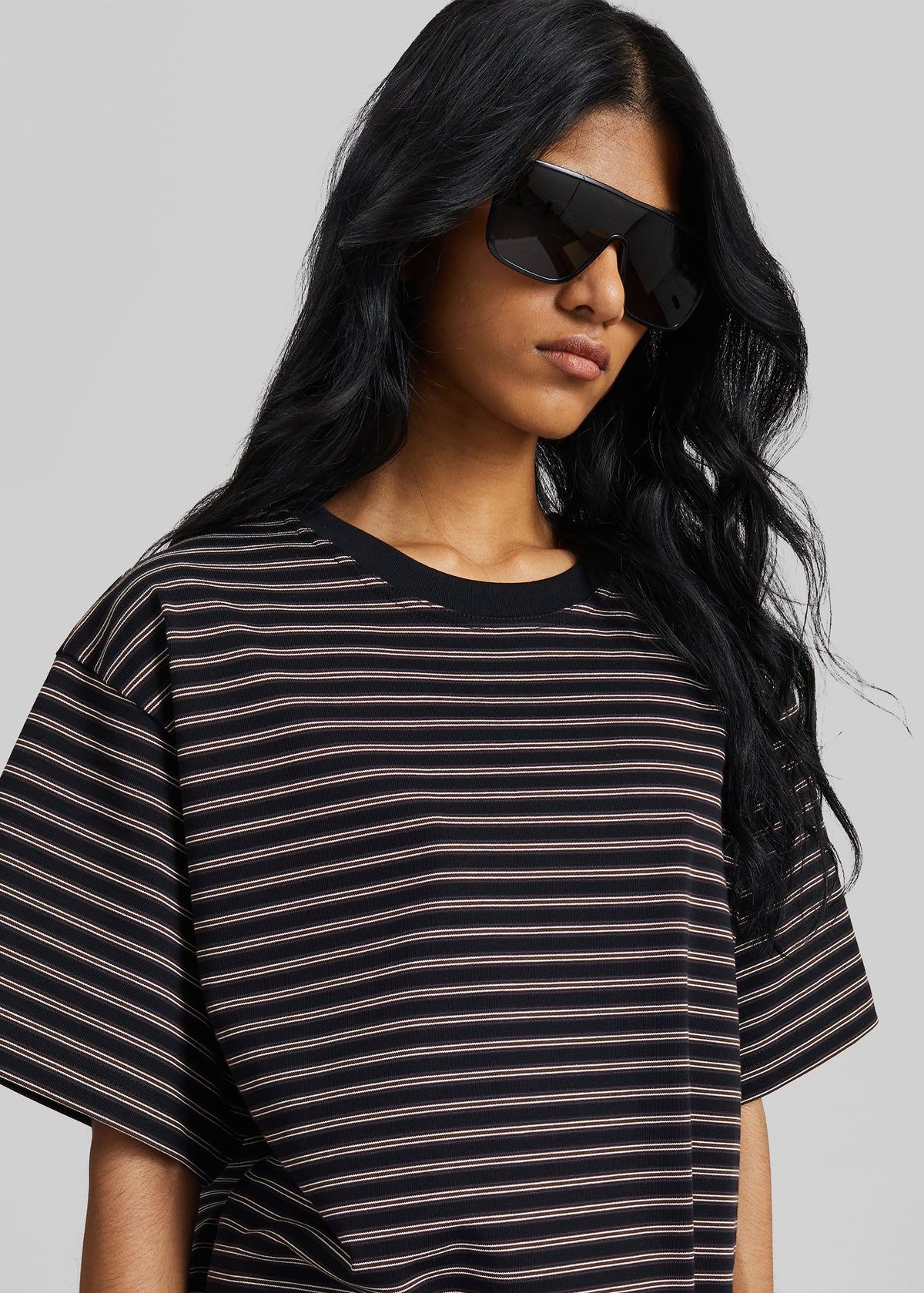 Hemse T-Shirt Dress - Black Multi Stripe - 3