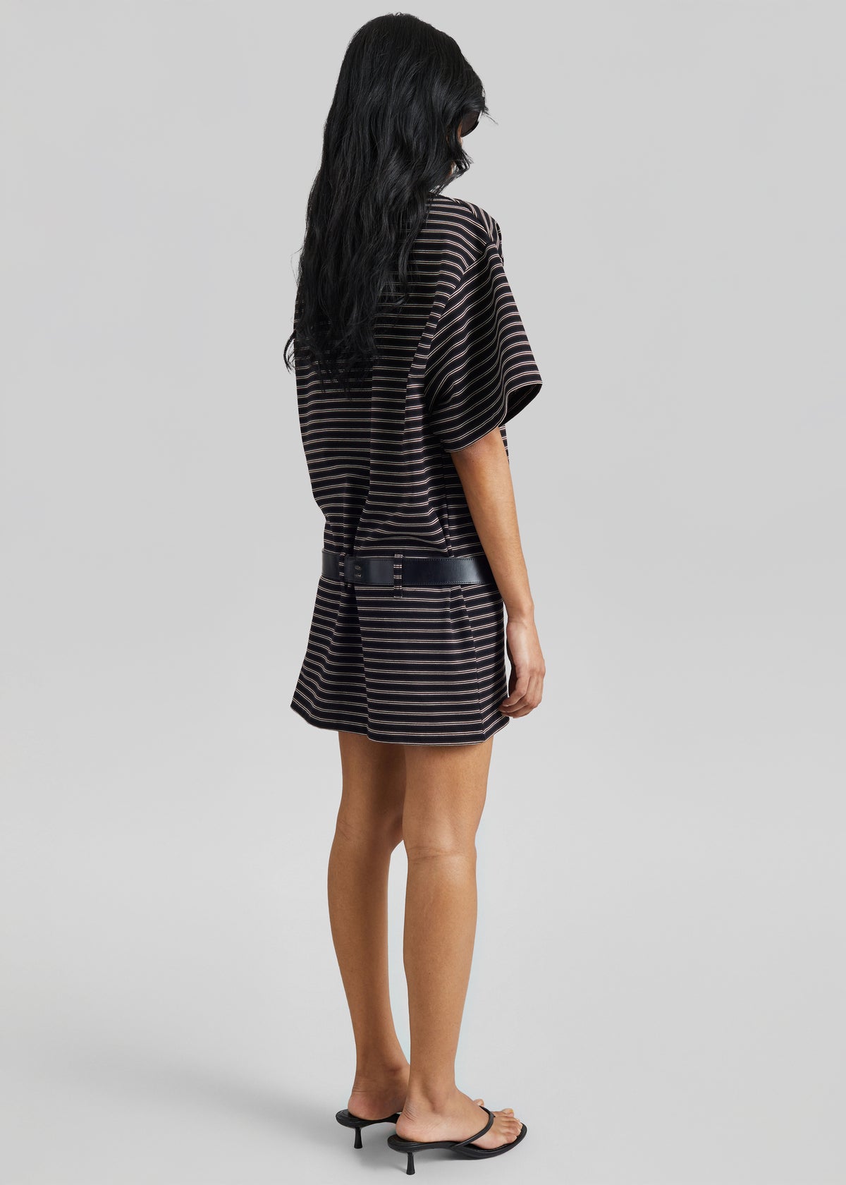 Hemse T-Shirt Dress - Black Multi Stripe - 6