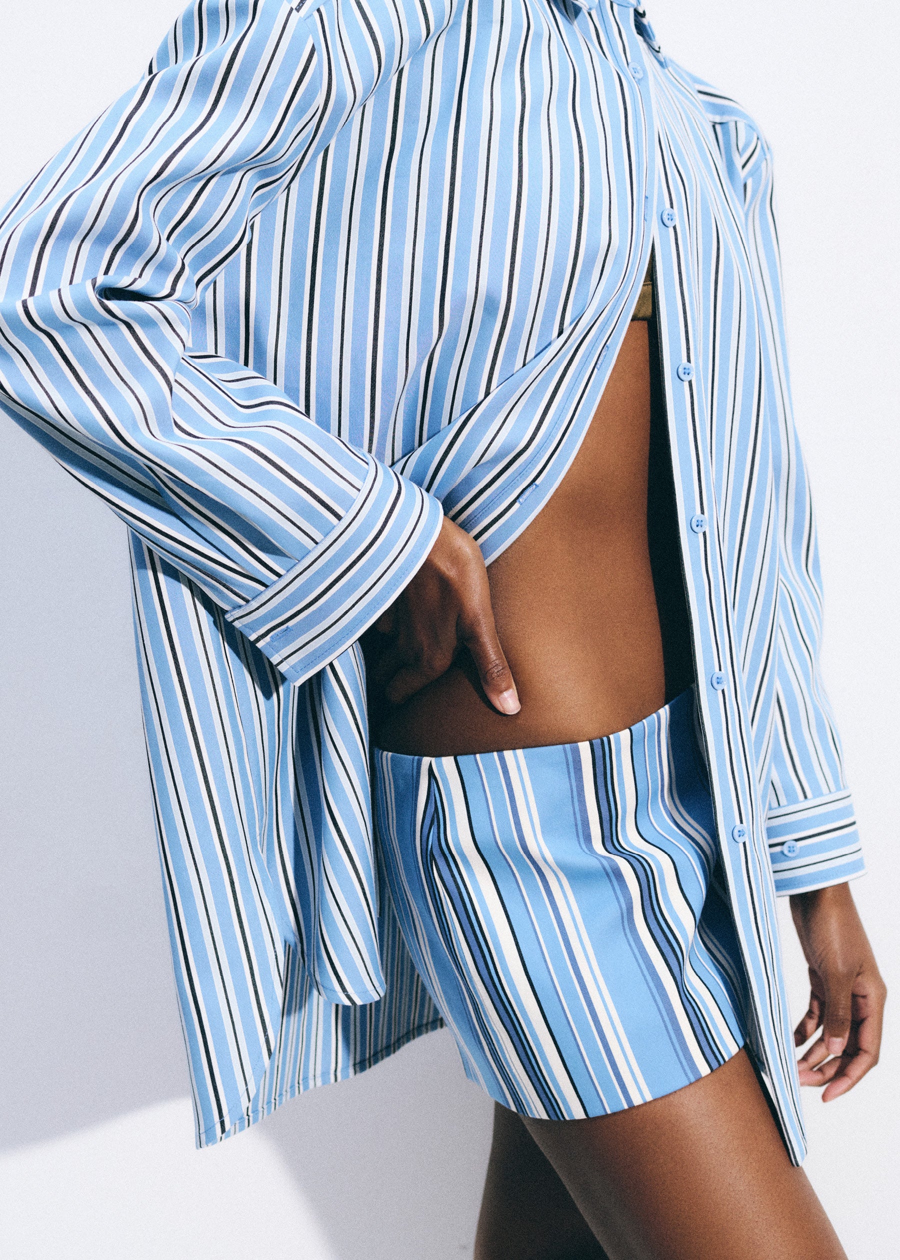 Hera Mini Skirt - Blue Multi Stripe – The Frankie Shop