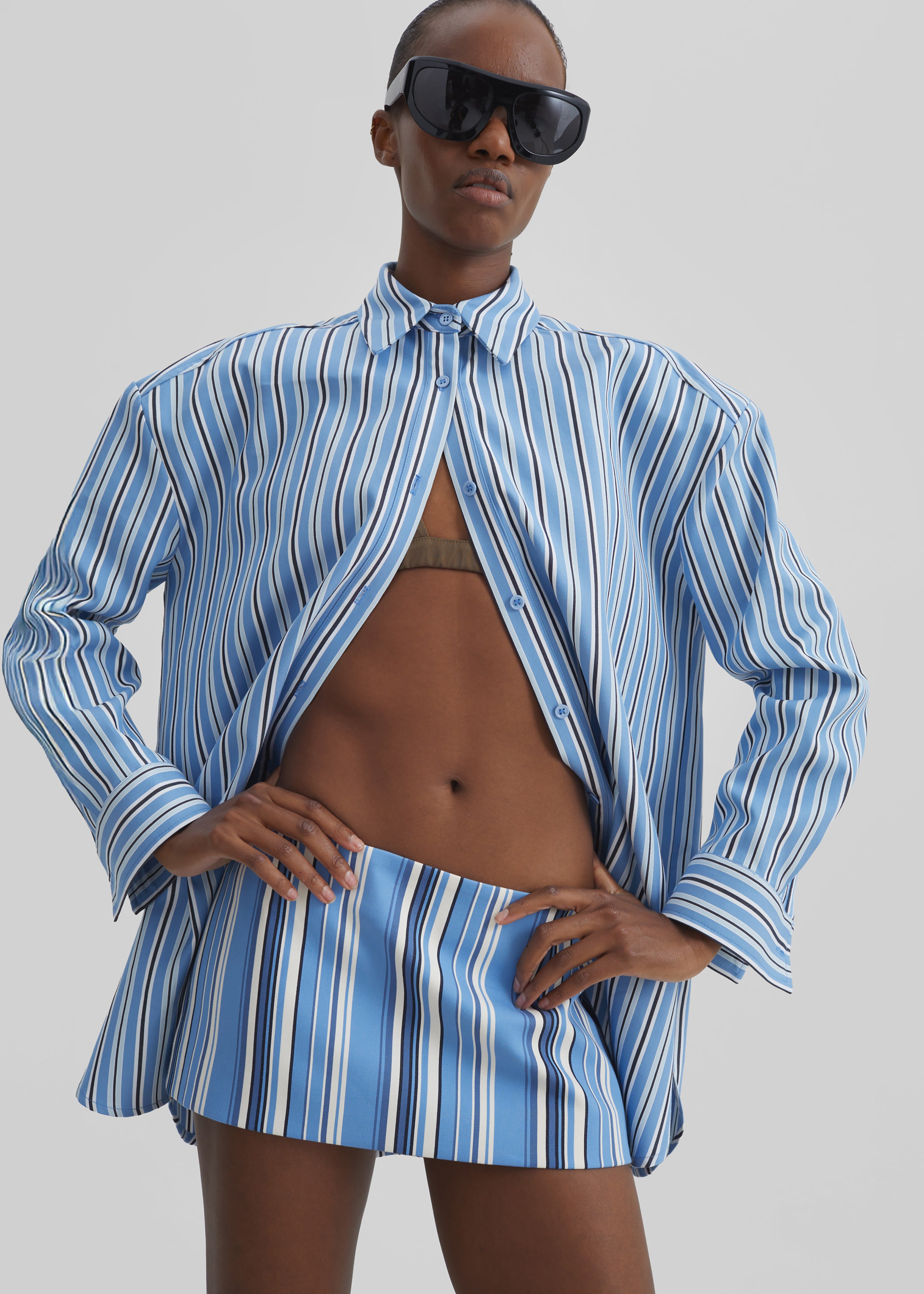 Hera Mini Skirt - Blue Multi Stripe – The Frankie Shop
