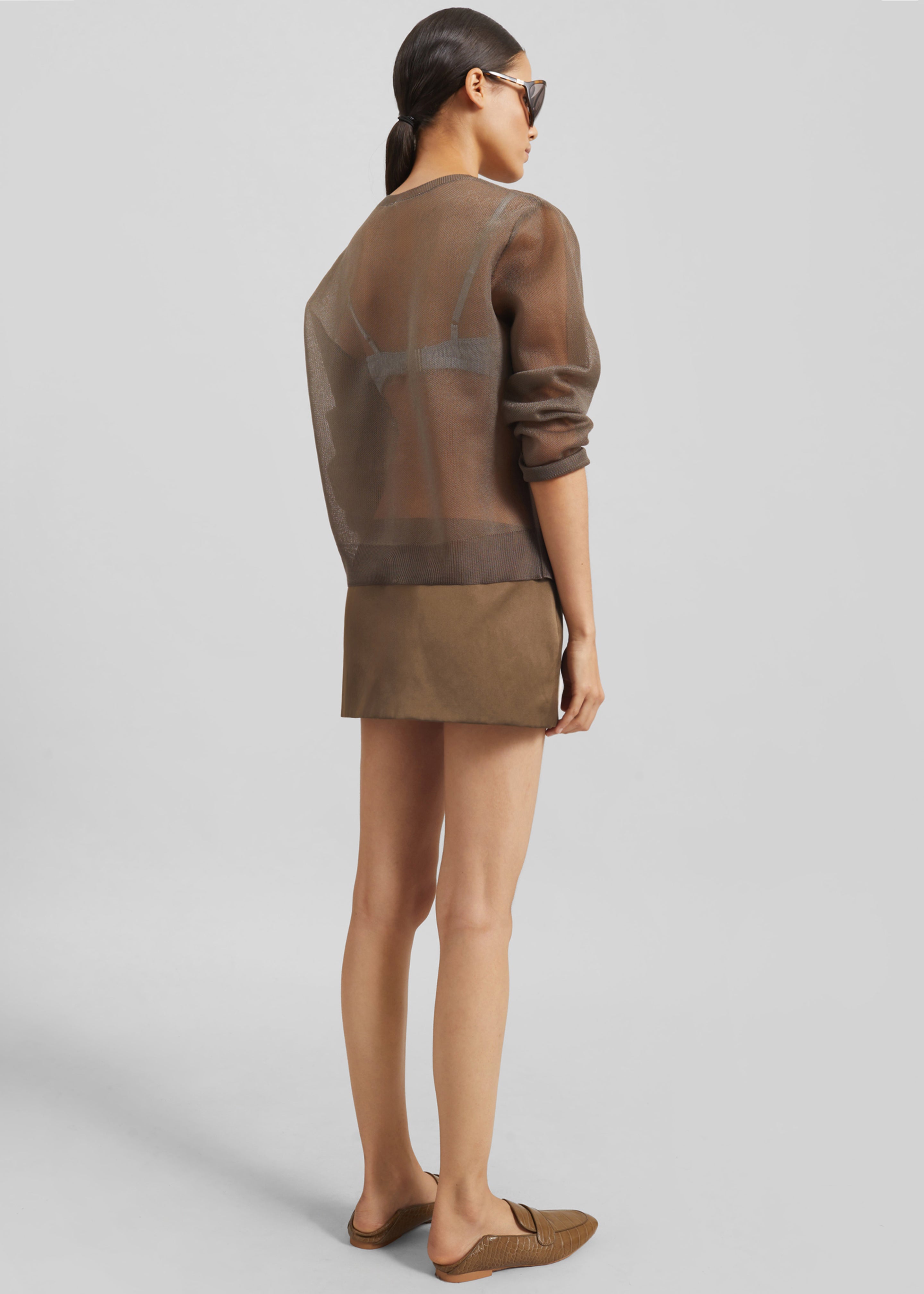 Hera Satin Mini Skirt - Brown – The Frankie Shop