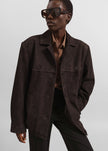 Hester Faux Suede Jacket - Brown