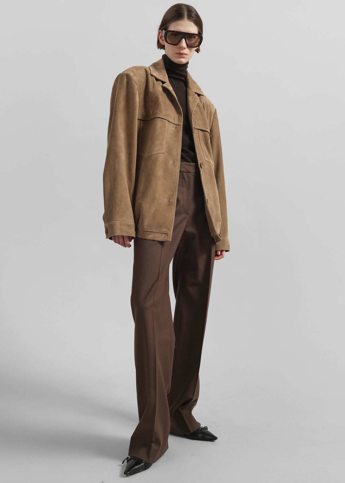 Hester Faux Suede Jacket - Camel - 2